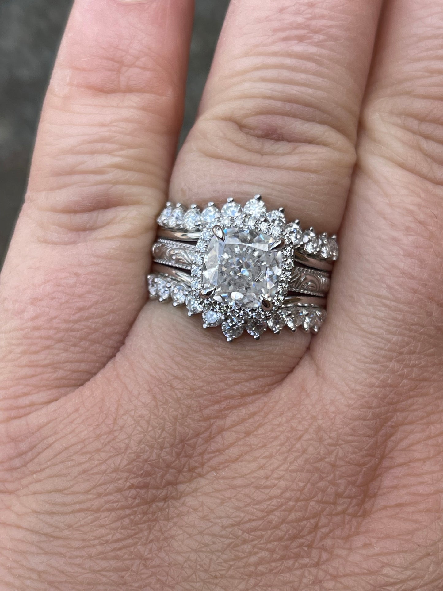 Danette Moissanite Sterling Silver Wedding Ring