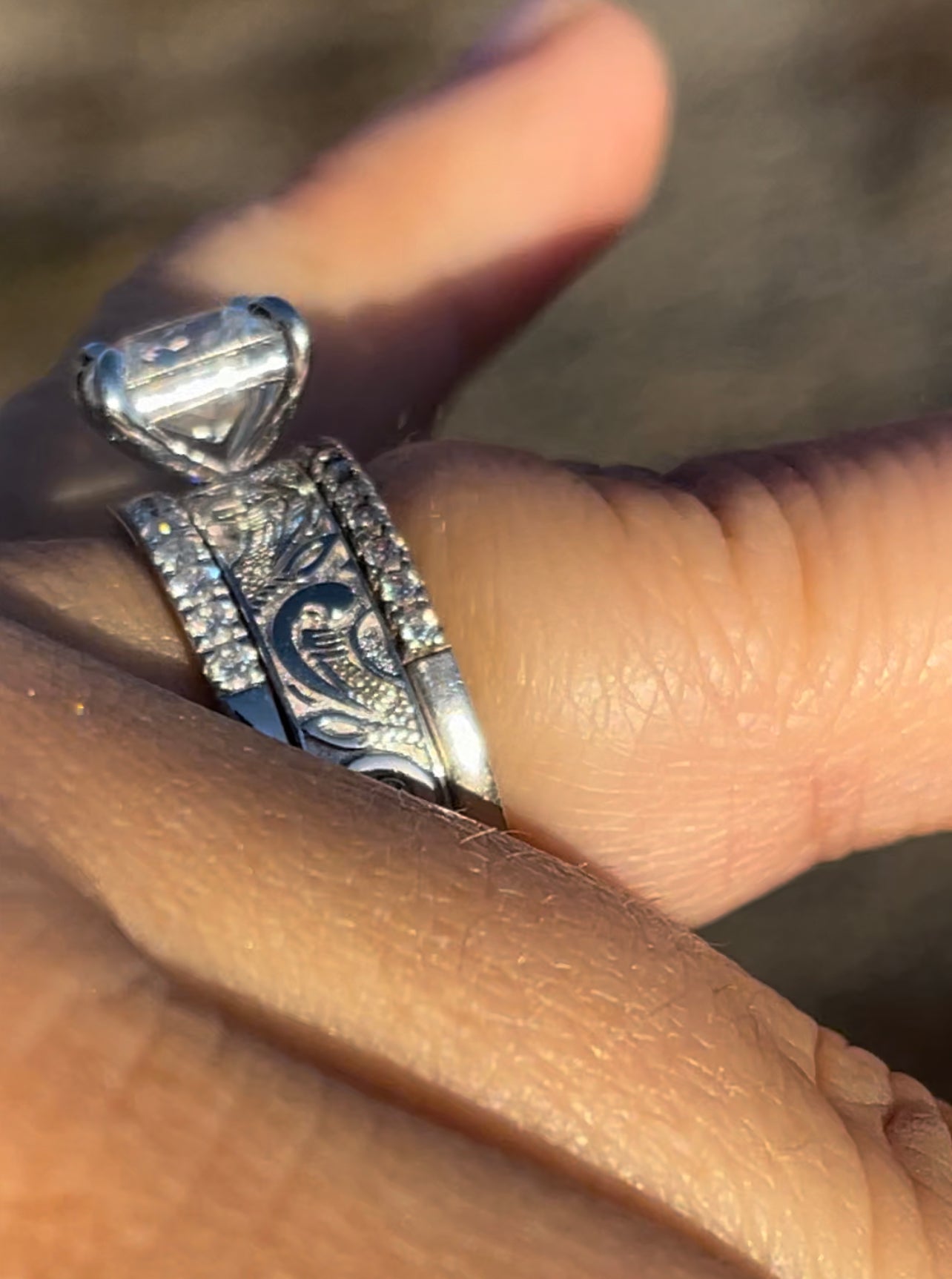 PRISCILLA RYLEE STERLING SILVER BRIDAL SET