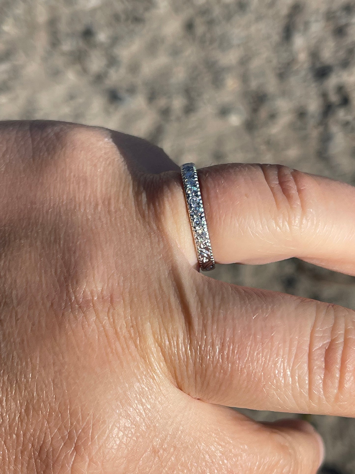 Myrtle Moissanite Sterling Silver Wedding Band