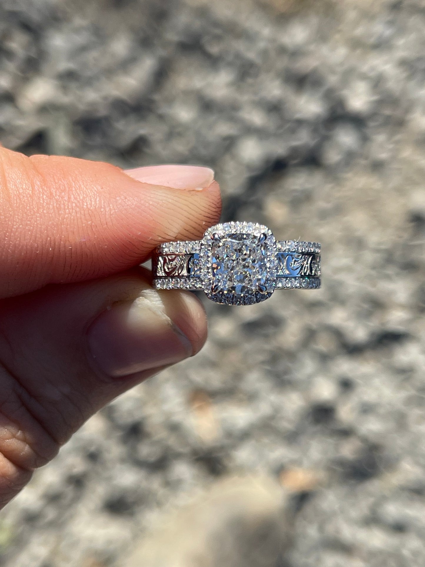 Jean DIAMOND 9US 14K White Gold Engagement Ring