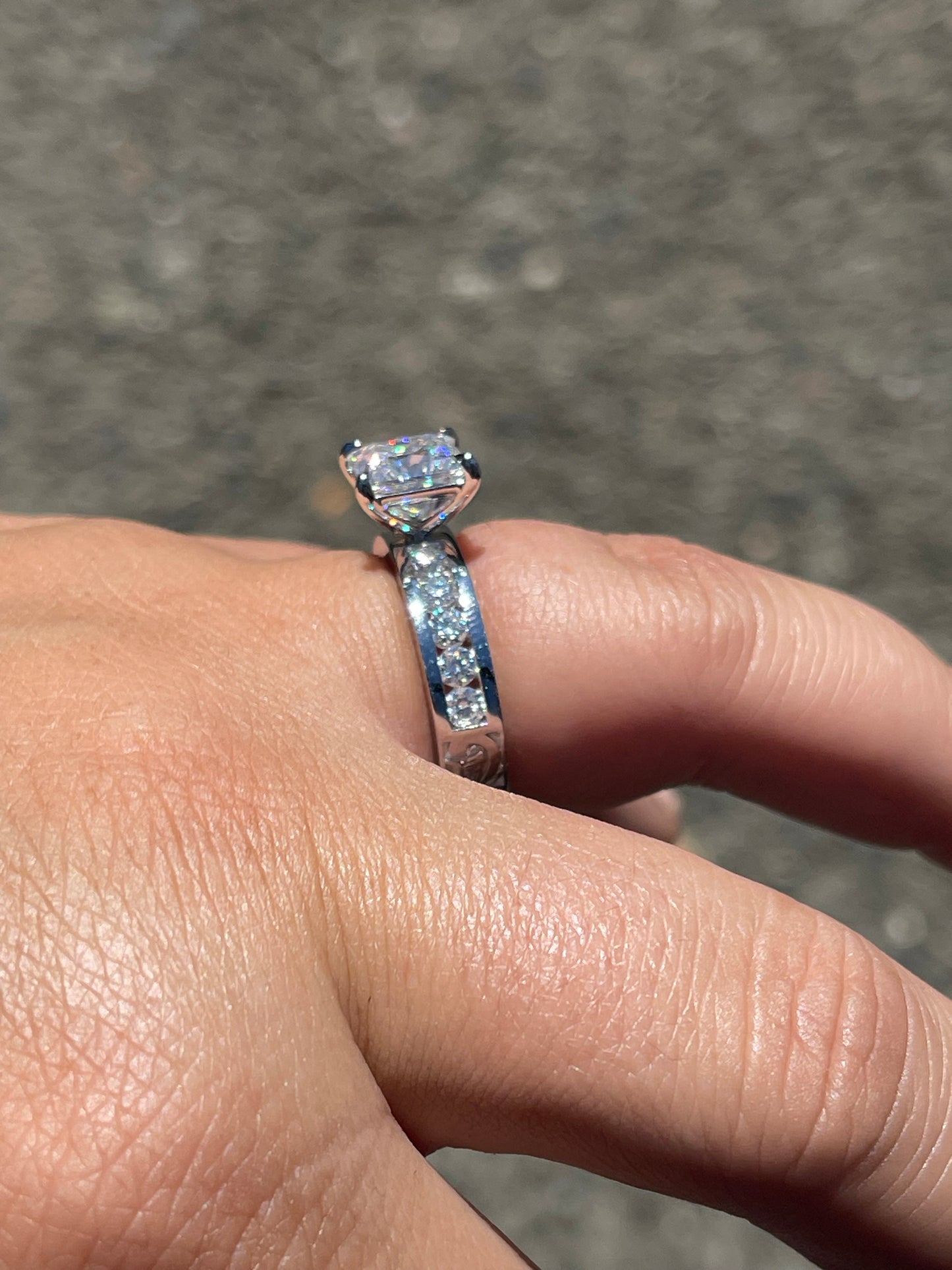 Rusty Sterling Silver Engagement Ring