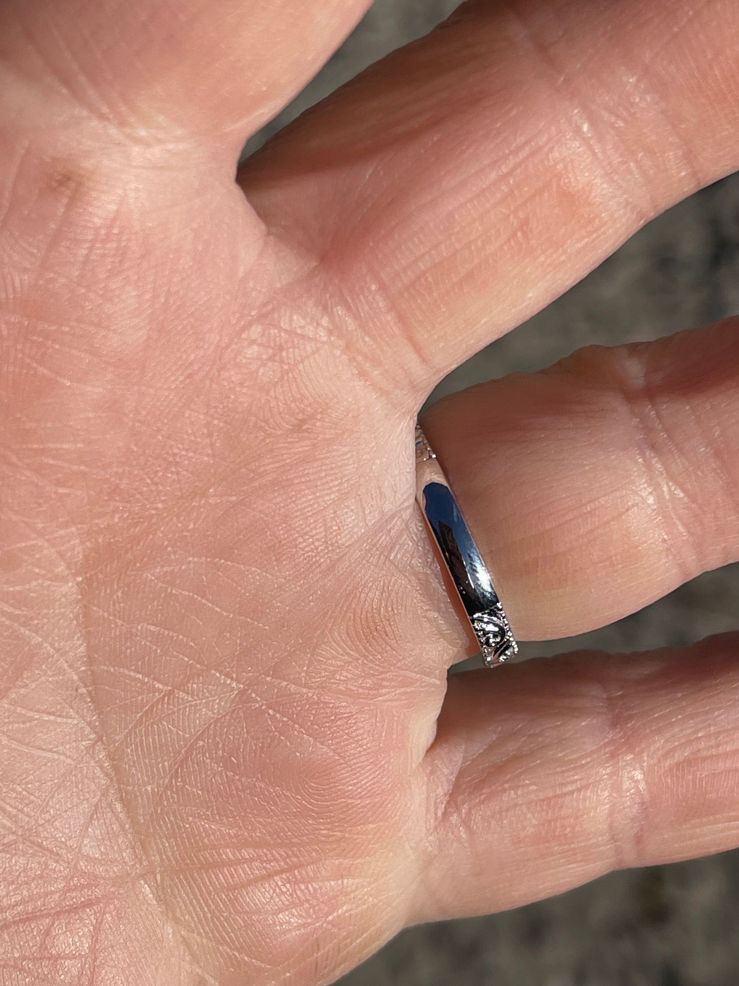 Myrtle Moissanite Sterling Silver Wedding Band