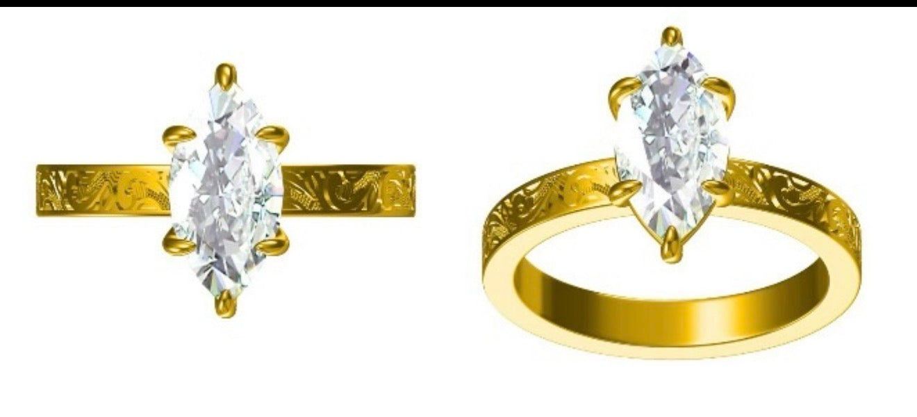 Riviera Custom Sterling Silver Engagement Ring