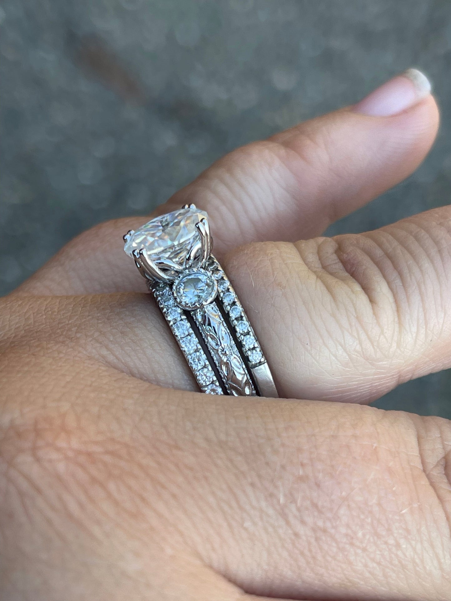 Victoria Moissanite Sterling Silver Engagement Ring