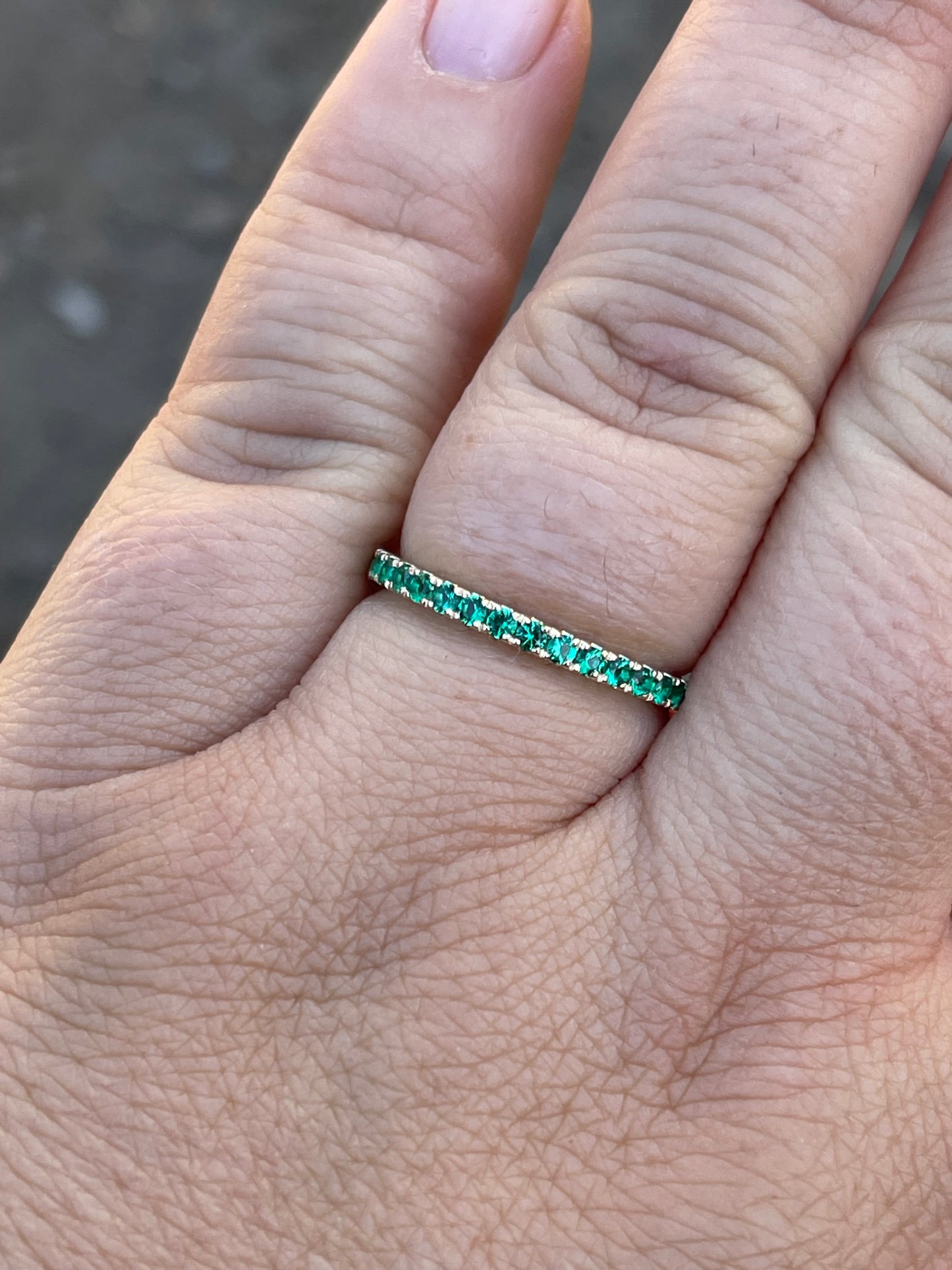 Rowelee Emerald Wedding Band