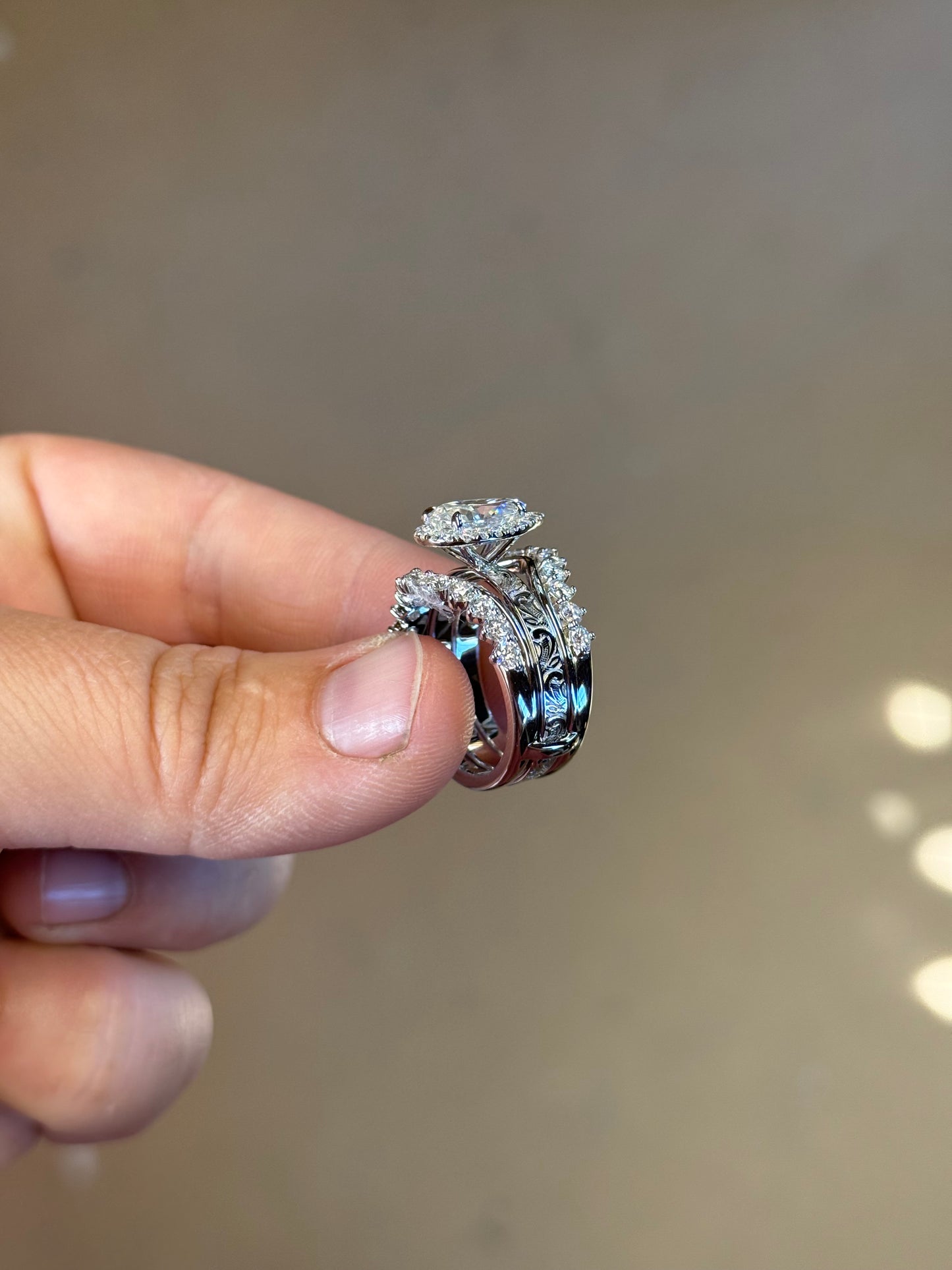 DANNER DANETTE 6US STERLING SILVER BRIDAL SET Engagement Ring Sets Tines Ranch Co