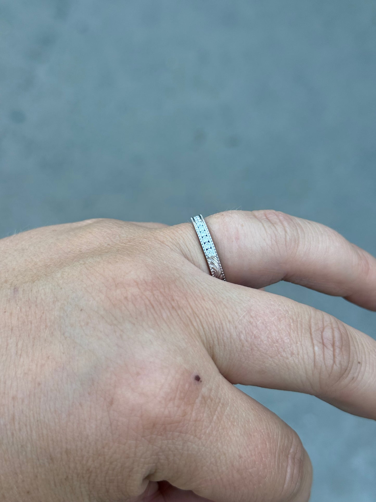 Brindle Sterling Silver Moissanite Ring
