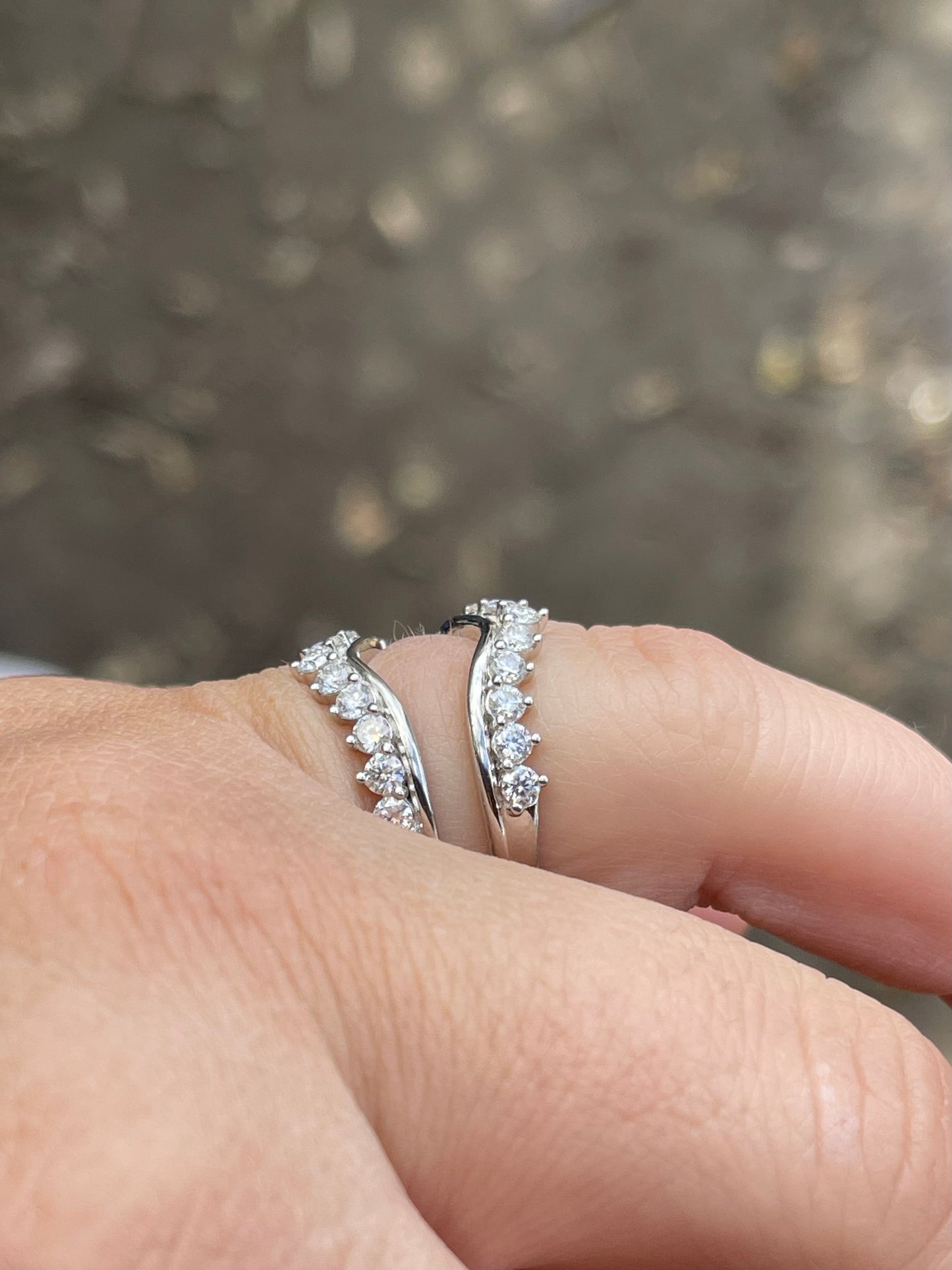 Danette Moissanite Sterling Silver Wedding Ring