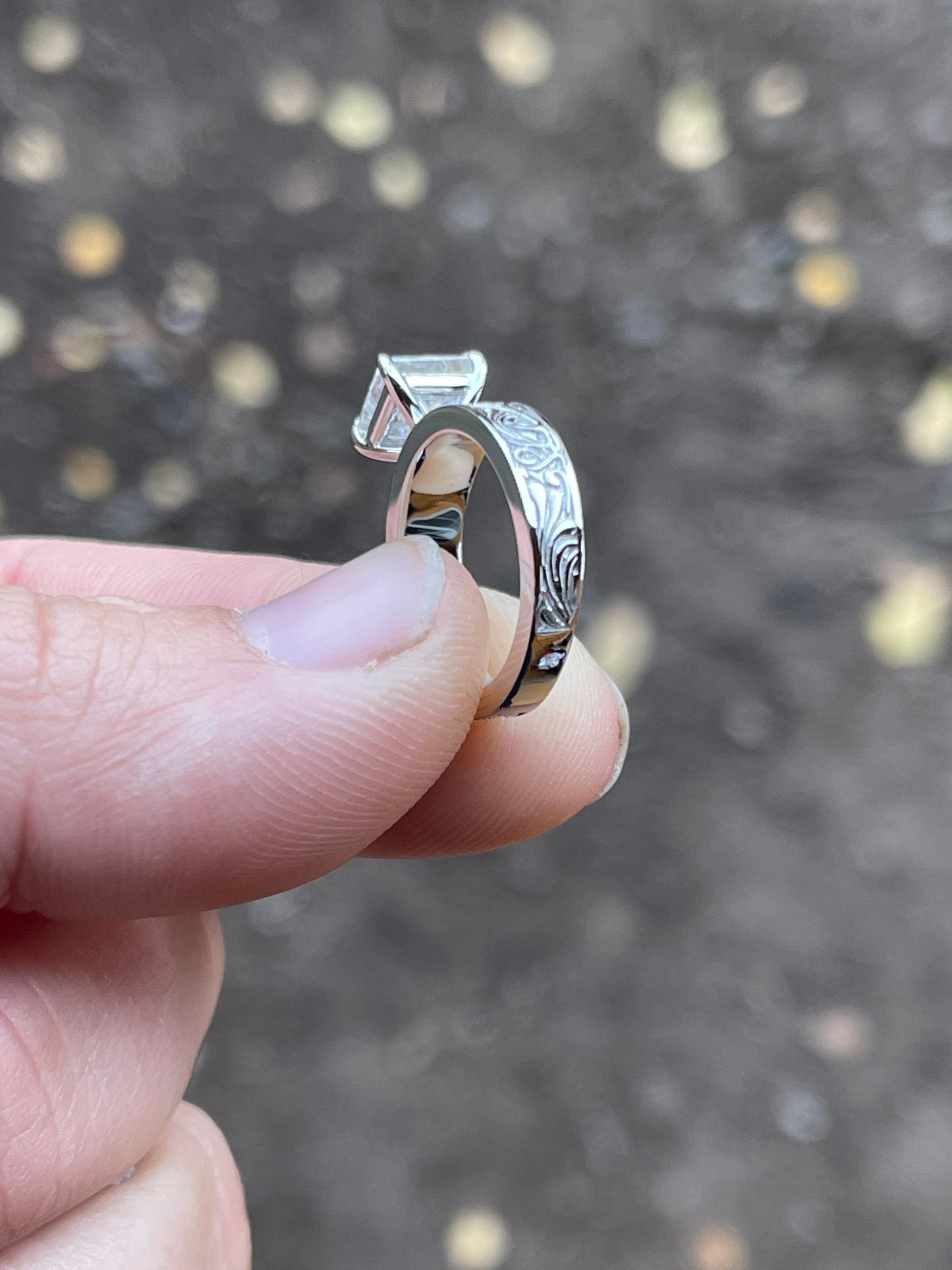 Elk Antler 1.5ct Princess Engagement Ring