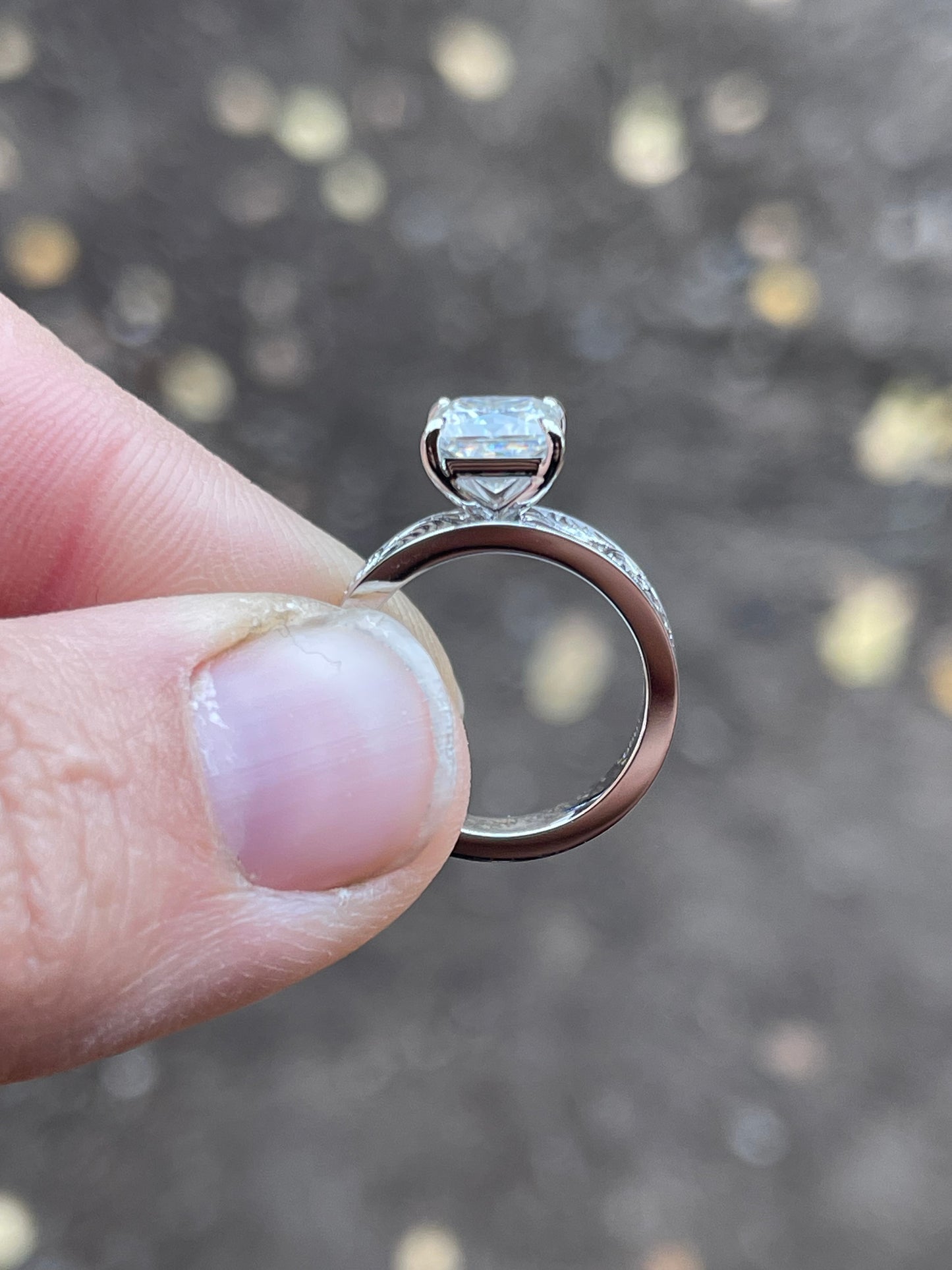Elk Antler 1.5ct Princess Engagement Ring
