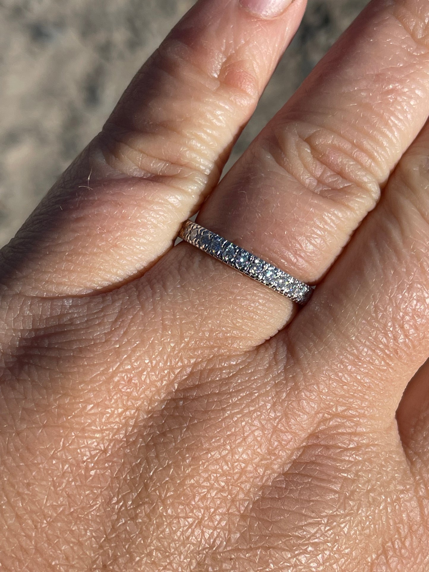 Myrtle Moissanite Sterling Silver Wedding Band