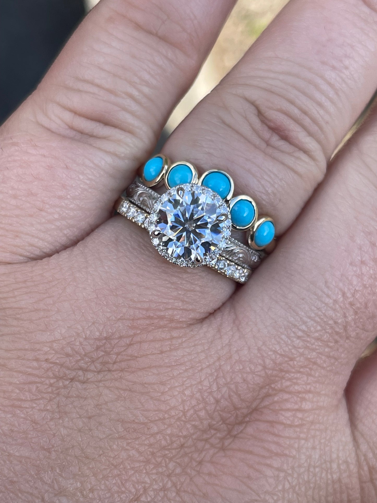 Ringo Turquoise Wedding Band