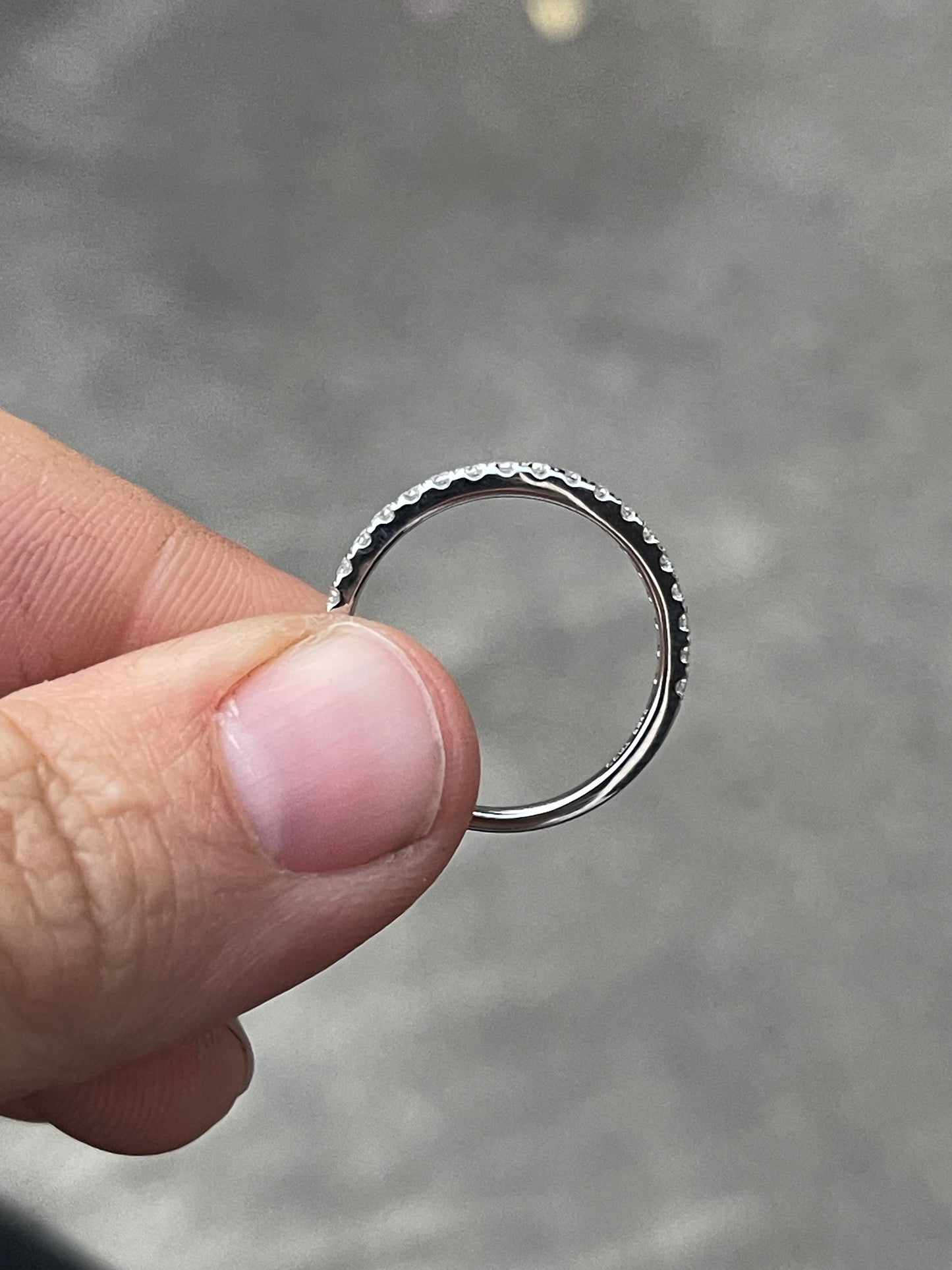 Curved Rylee Sterling Silver Moissanite Wedding Band