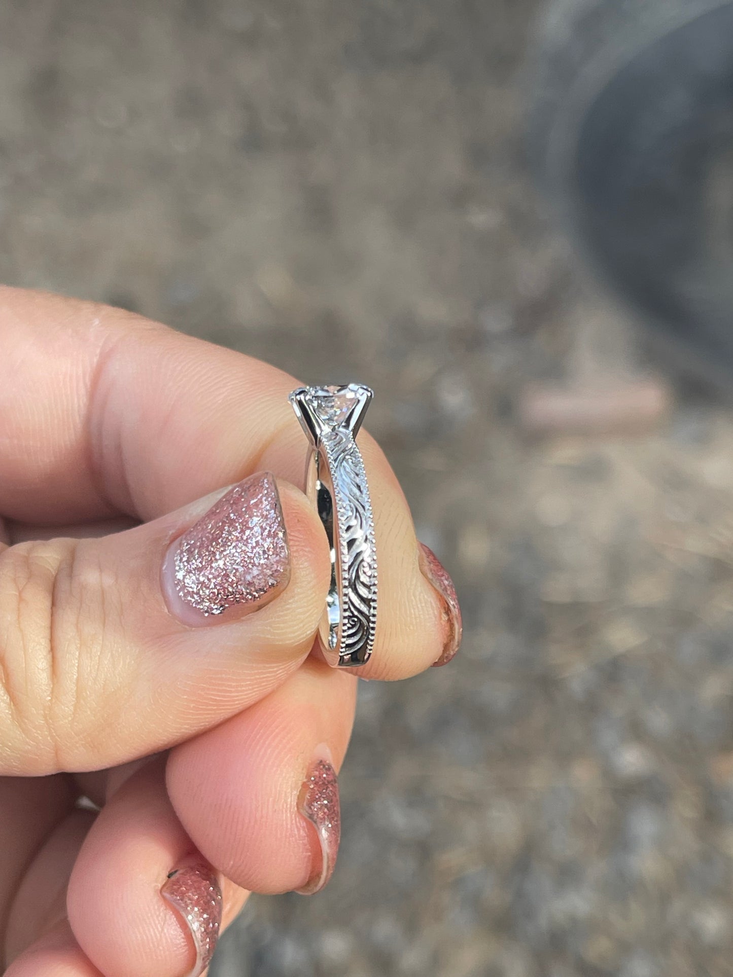Jolene 1ct Sterling Silver Engagement Ring