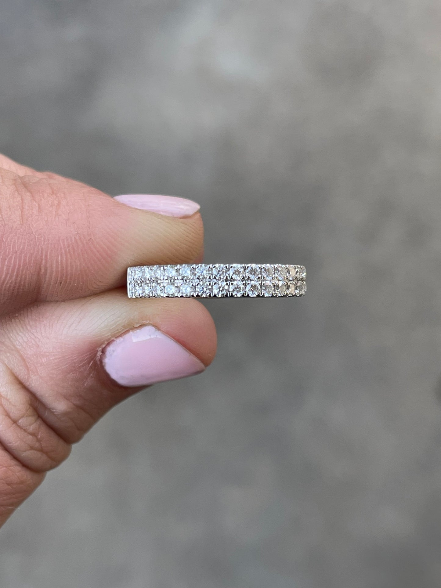 Cordelia Moissanite Sterling Silver Wedding Band