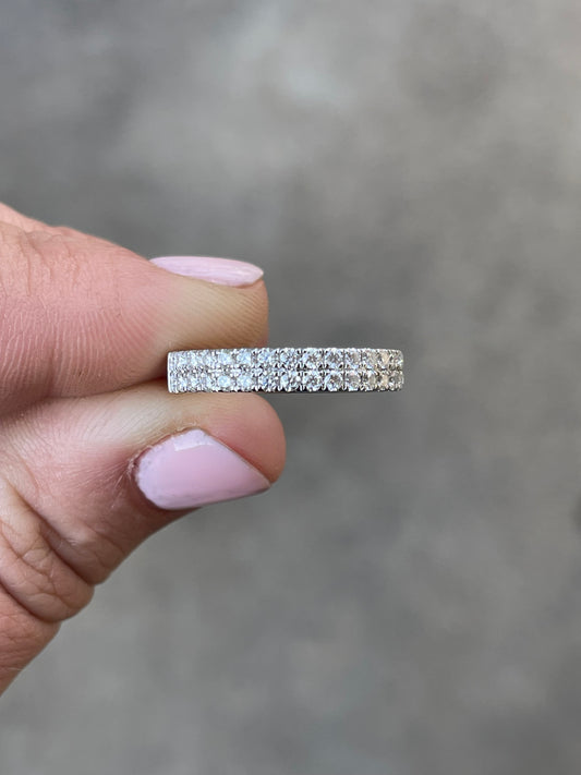 Cordelia Moissanite Sterling Silver Wedding Band