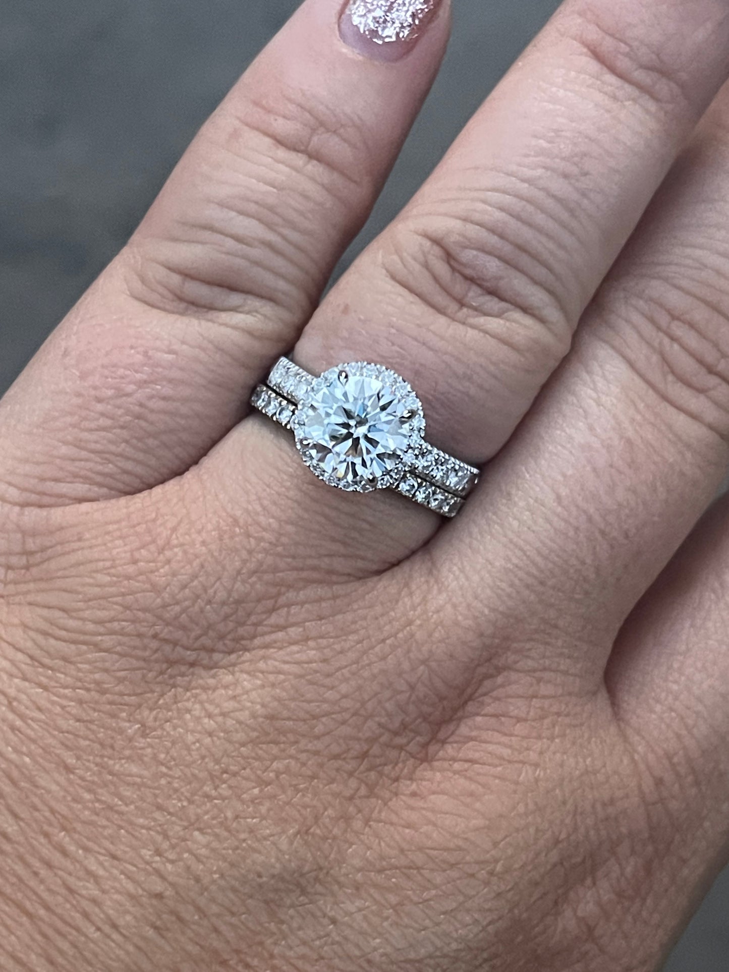 Marren Moissanite Sterling Silver Wedding Band