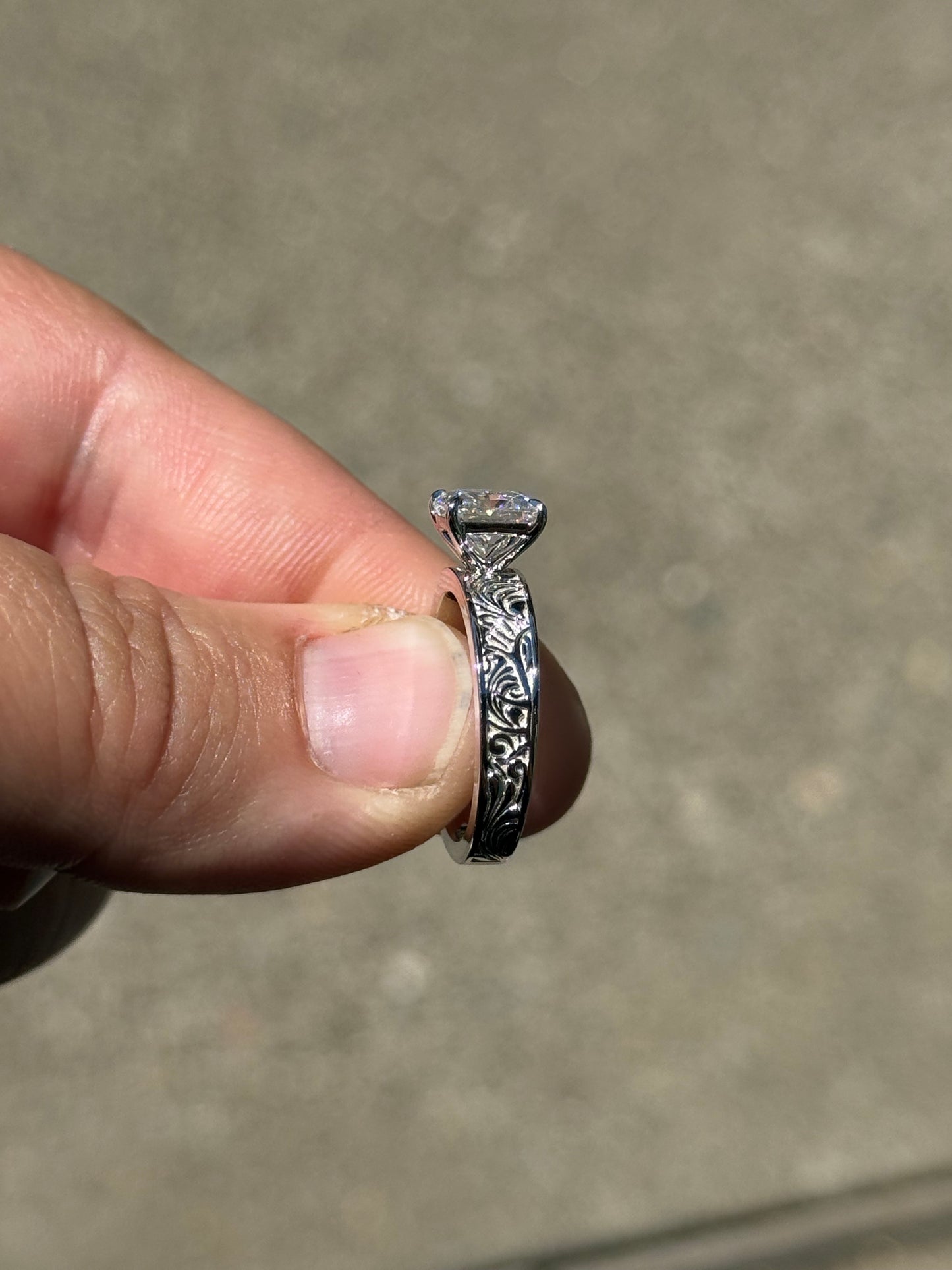 Elk Antler 1.5ct Princess Cut Sterling Silver Engagement Ring Engagement Rings Tines Ranch Co