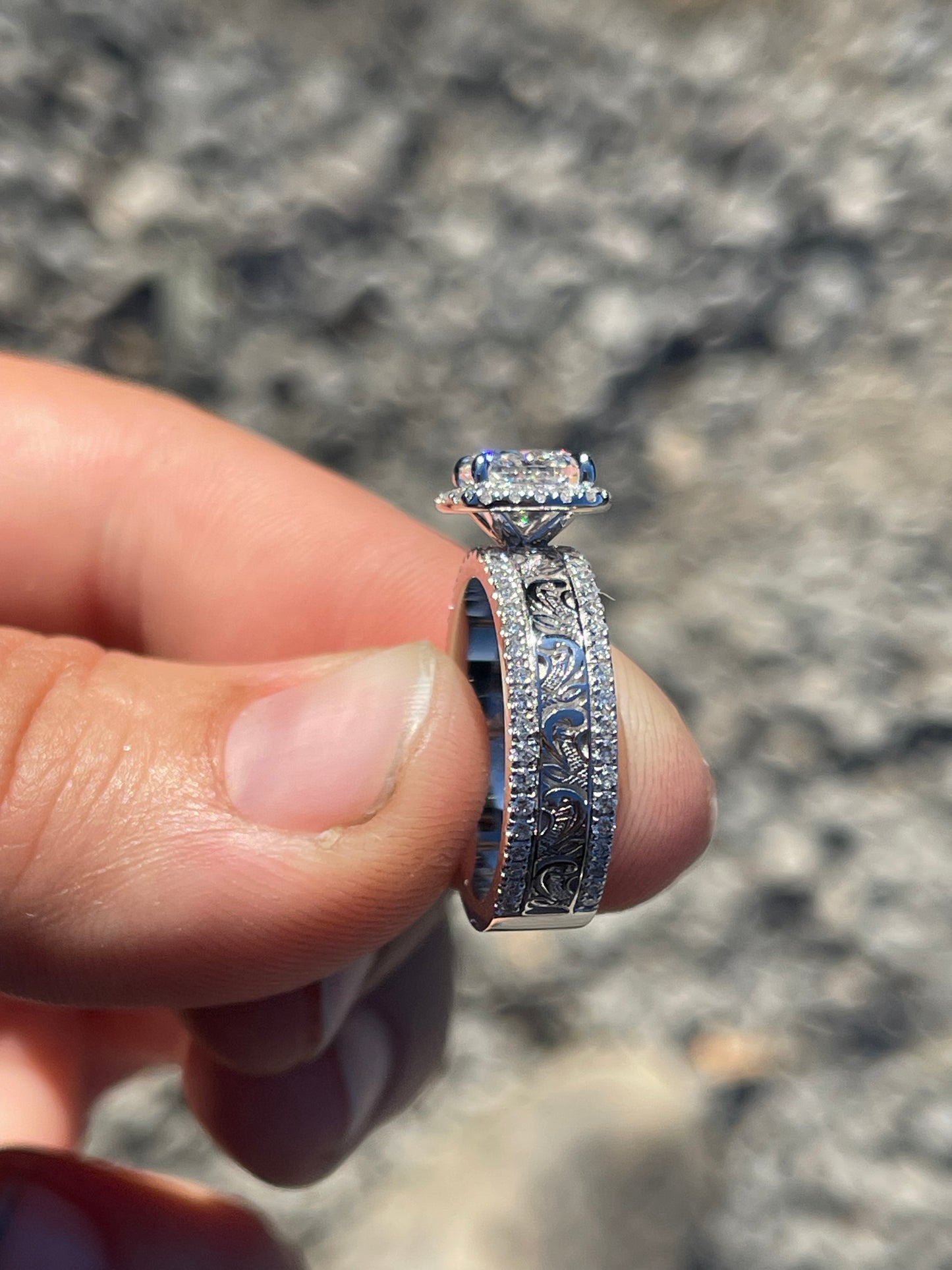 Jean DIAMOND 9US 14K White Gold Engagement Ring