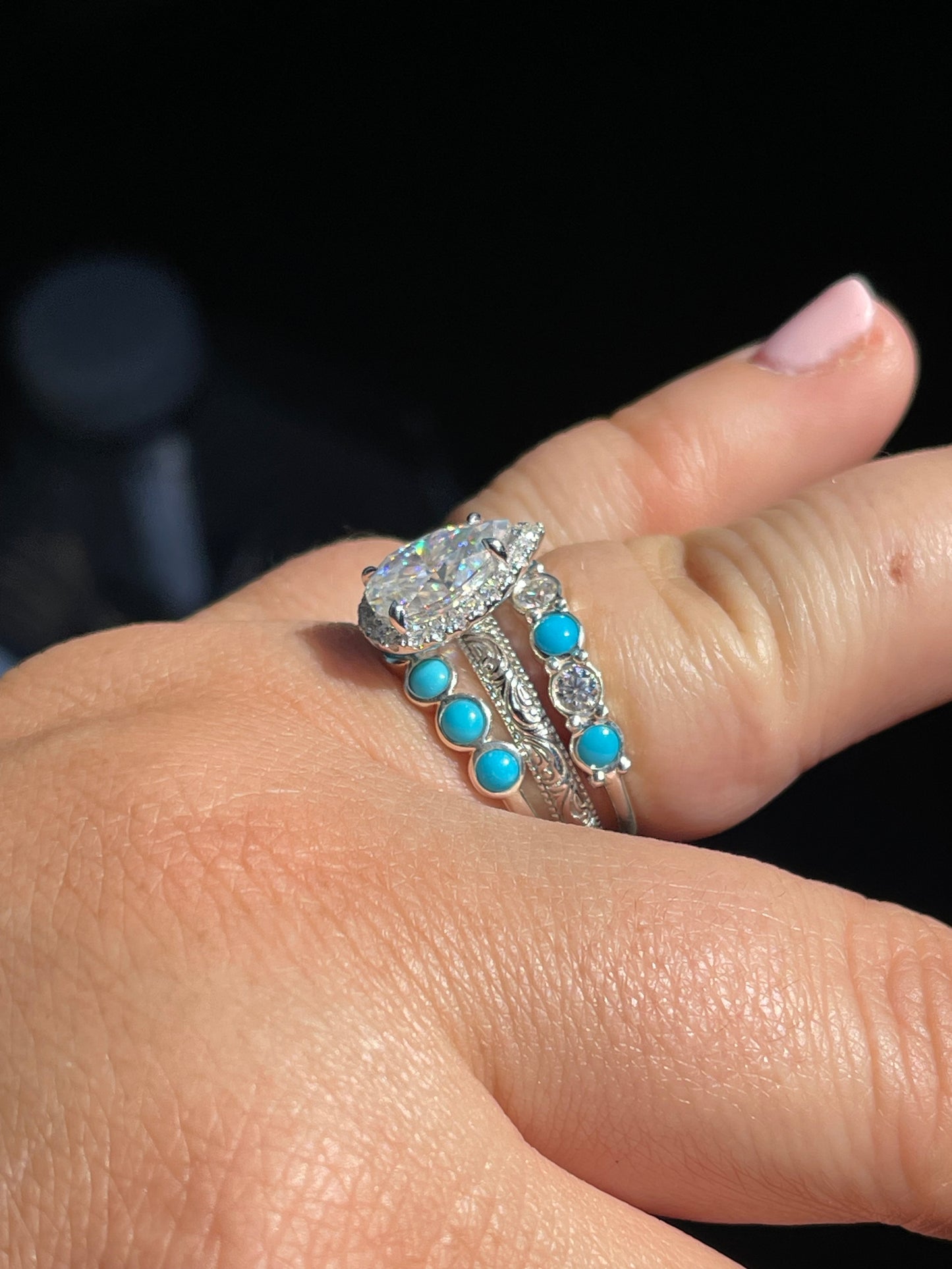 Loretta Sterling Silver Moissanite Wedding Band
