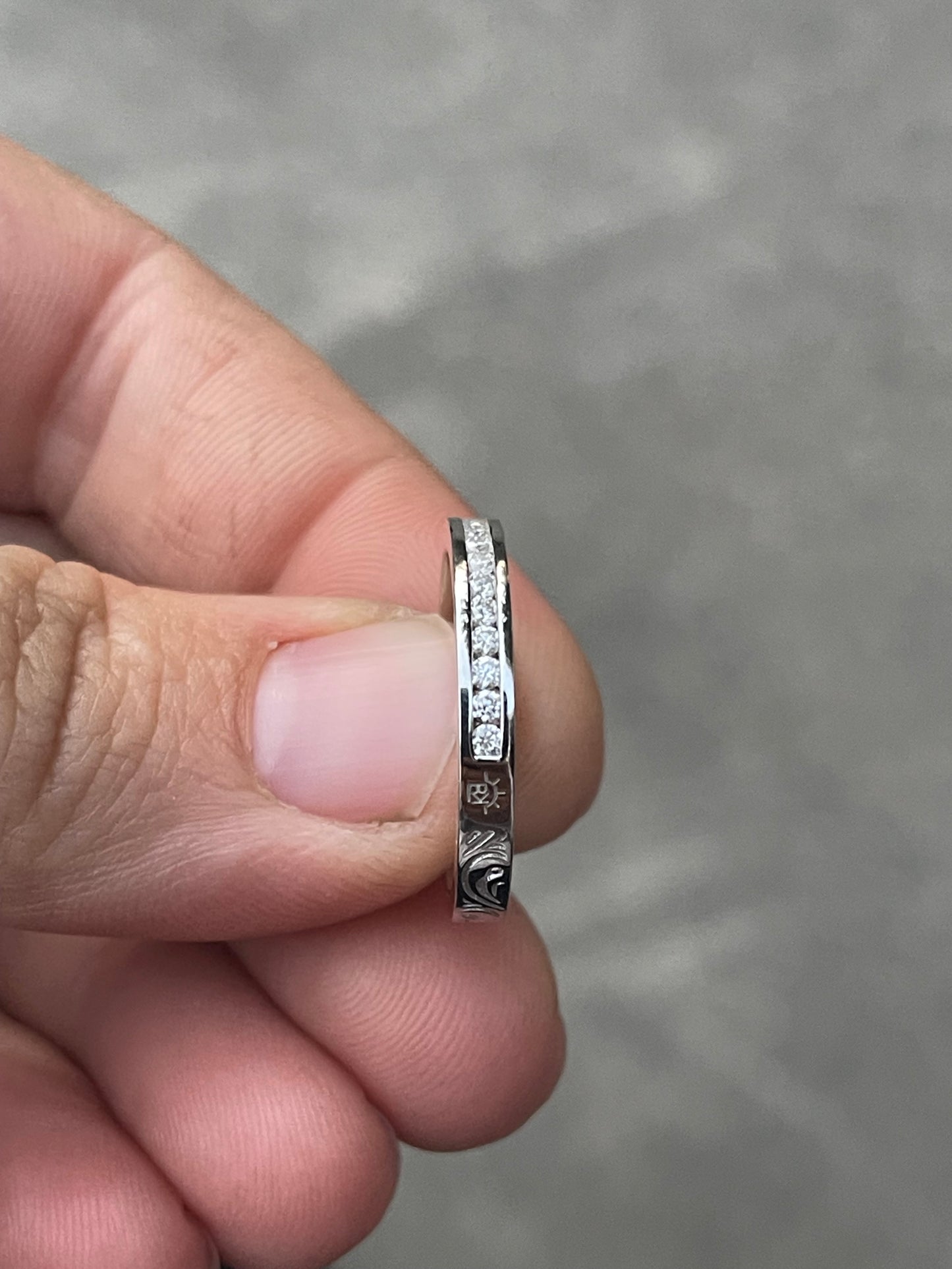 Luke Moissanite Brand Wedding Band