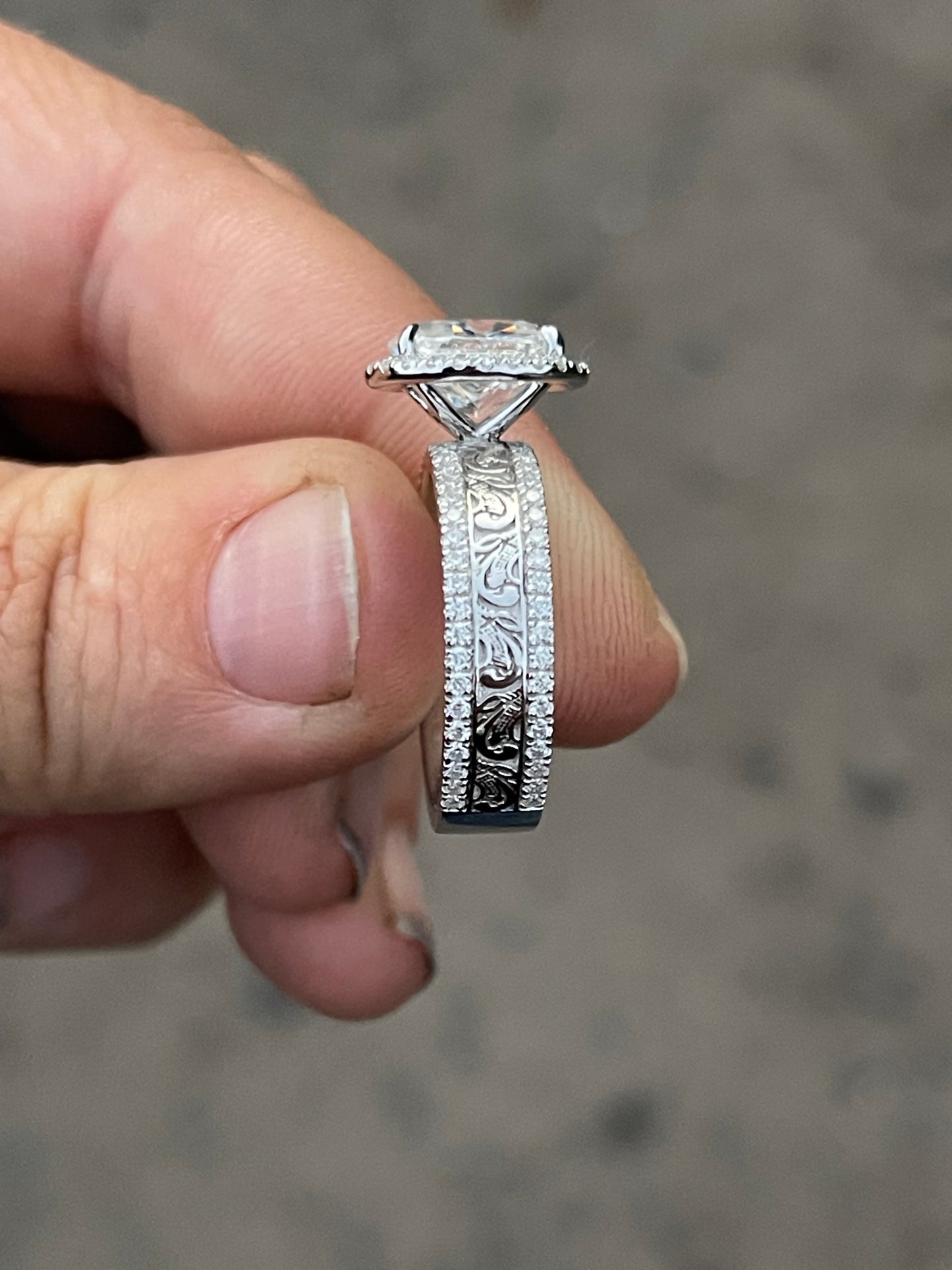 Rye 7US 14K White Gold Engagement Ring