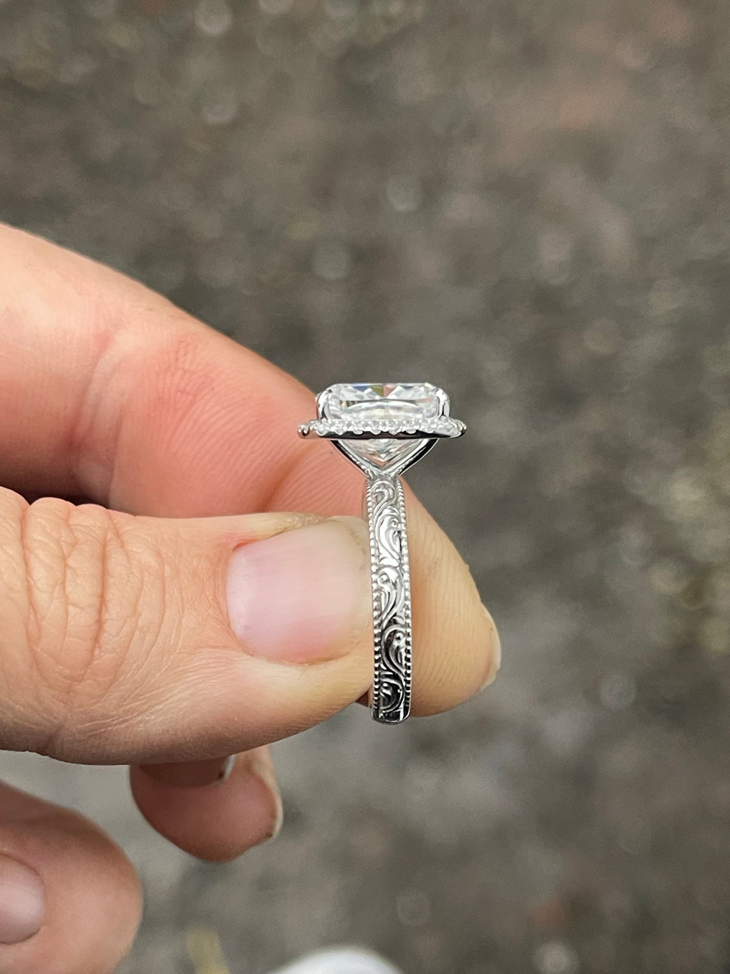 Aspen 5ct Sterling Silver Engagement Ring