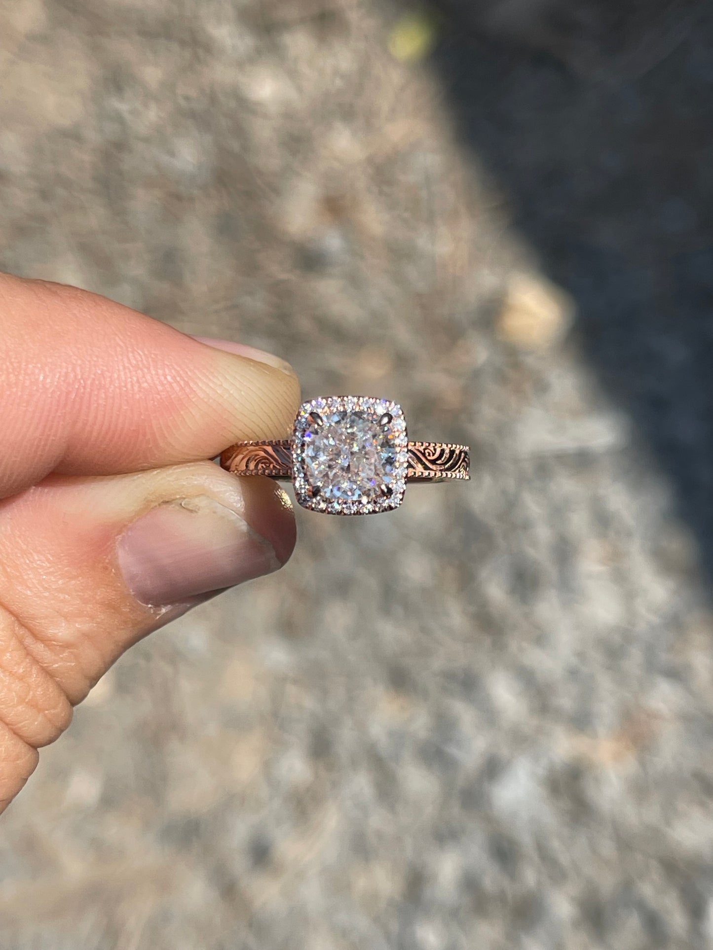 Skylar 6.5US 10K Rose Gold Engagement Ring