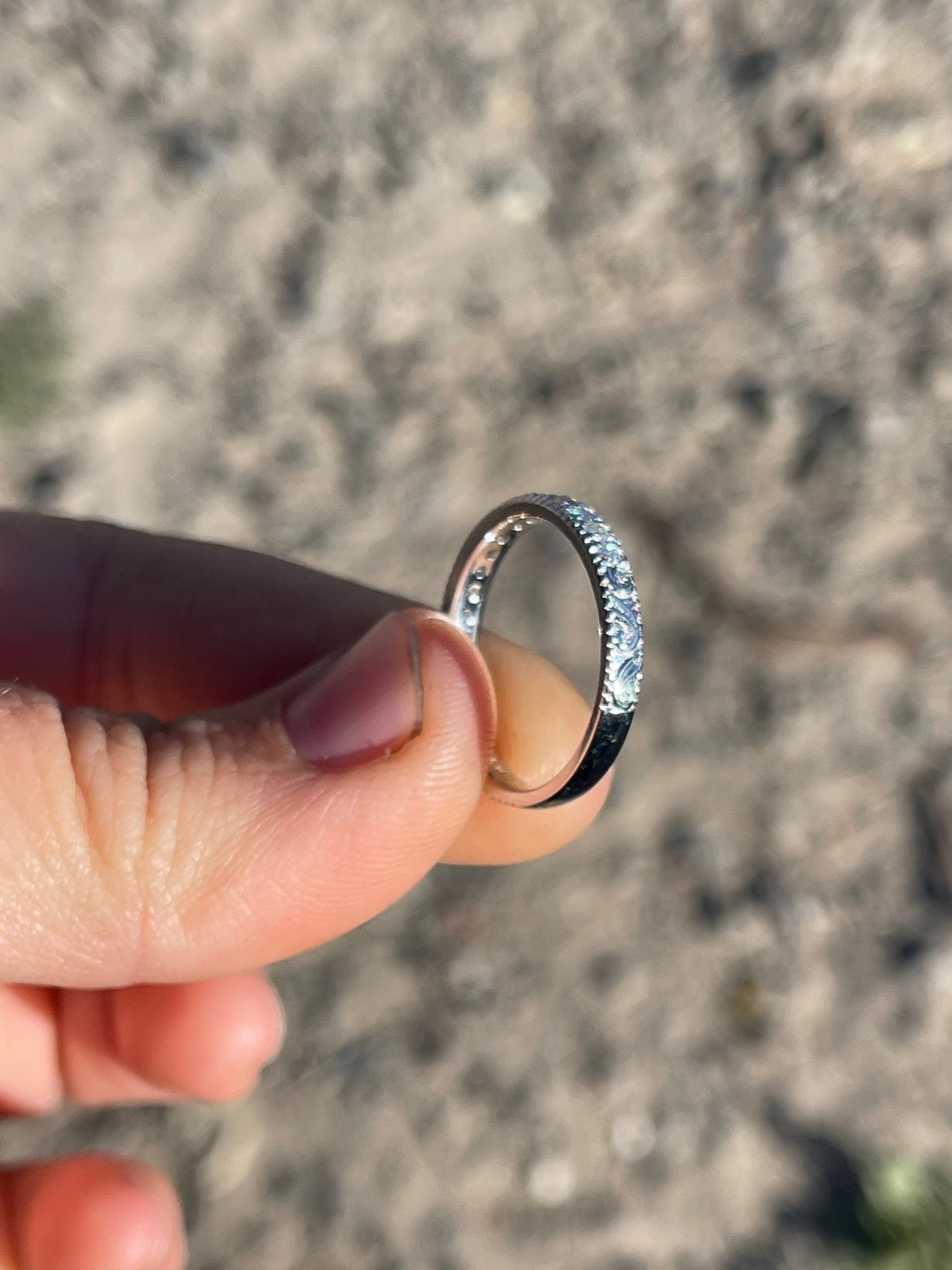 Myrtle Moissanite Sterling Silver Wedding Band