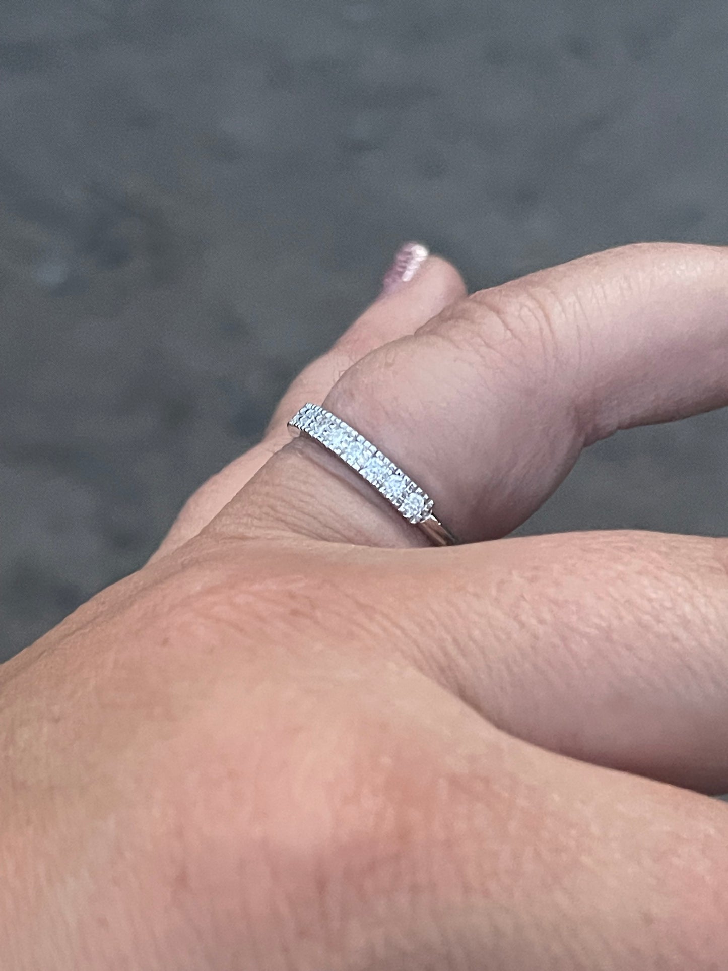 Marren Moissanite Sterling Silver Wedding Band
