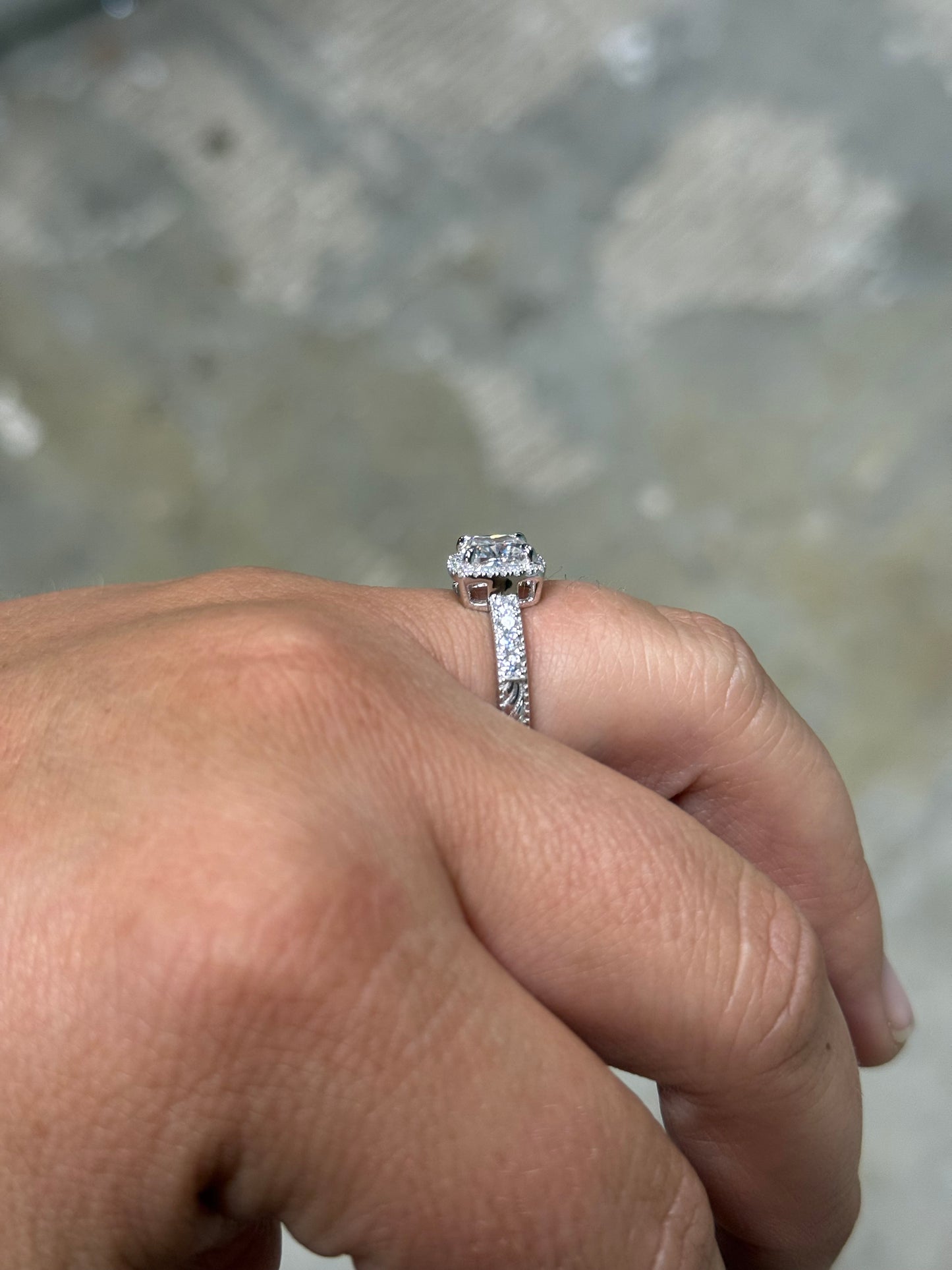 Skylar Pave (LP) Sterling Silver Engagement Ring