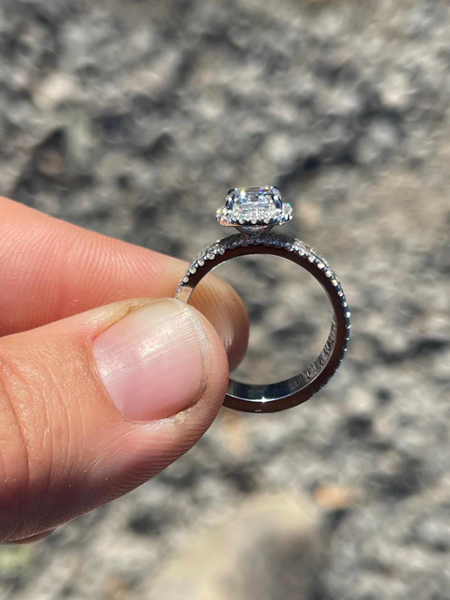 Jean DIAMOND 9US 14K White Gold Engagement Ring