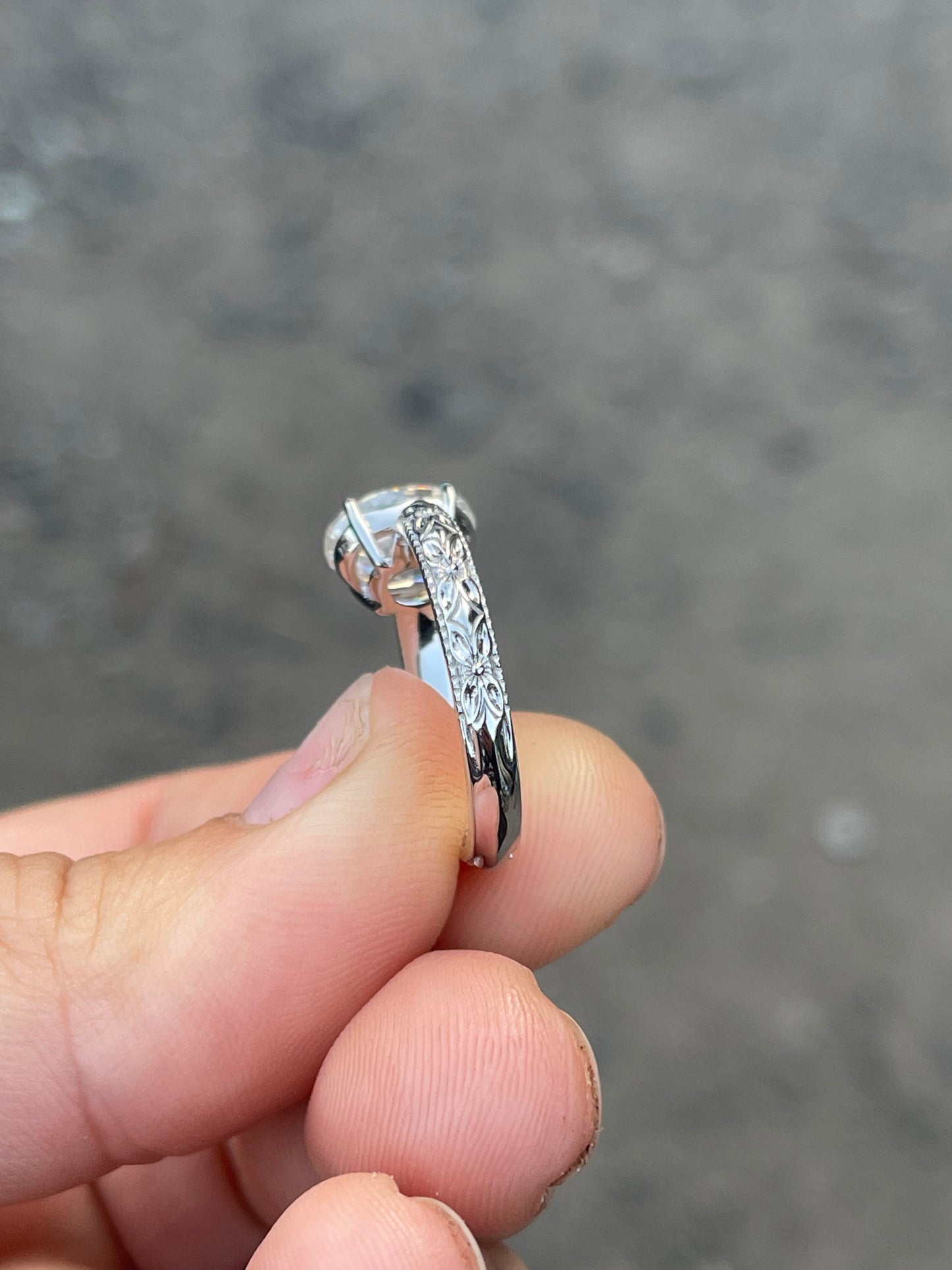 Victoria (LP) Solitaire Sterling Silver Engagement Ring