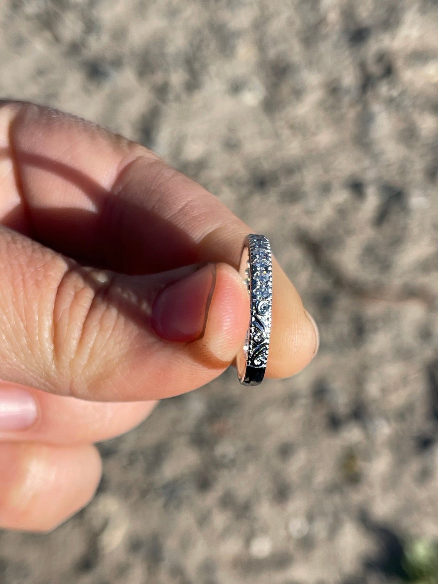 Myrtle Moissanite Sterling Silver Wedding Band