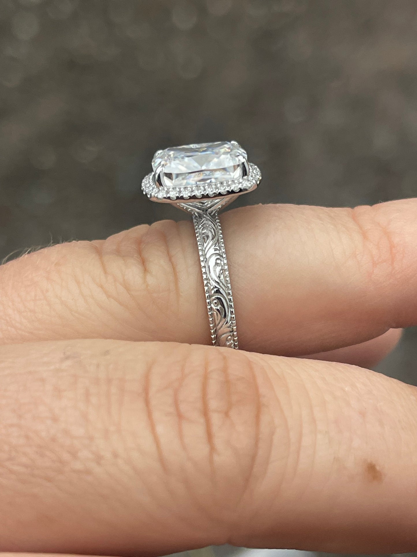 Aspen 5ct Sterling Silver Engagement Ring