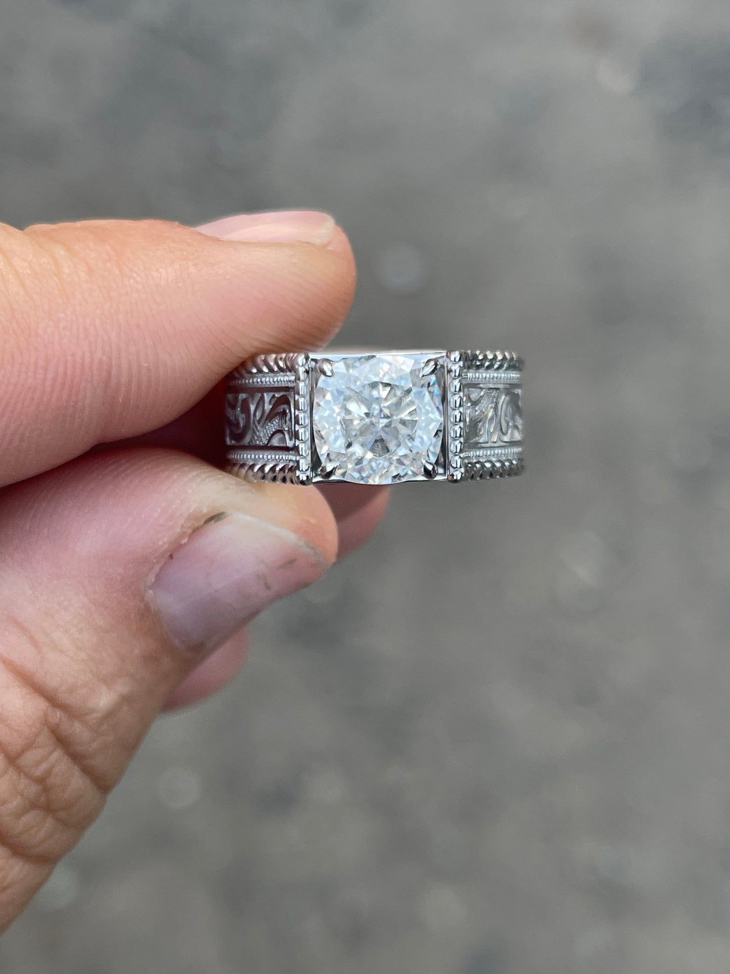 Rein 6US Sterling Silver Engagement Ring
