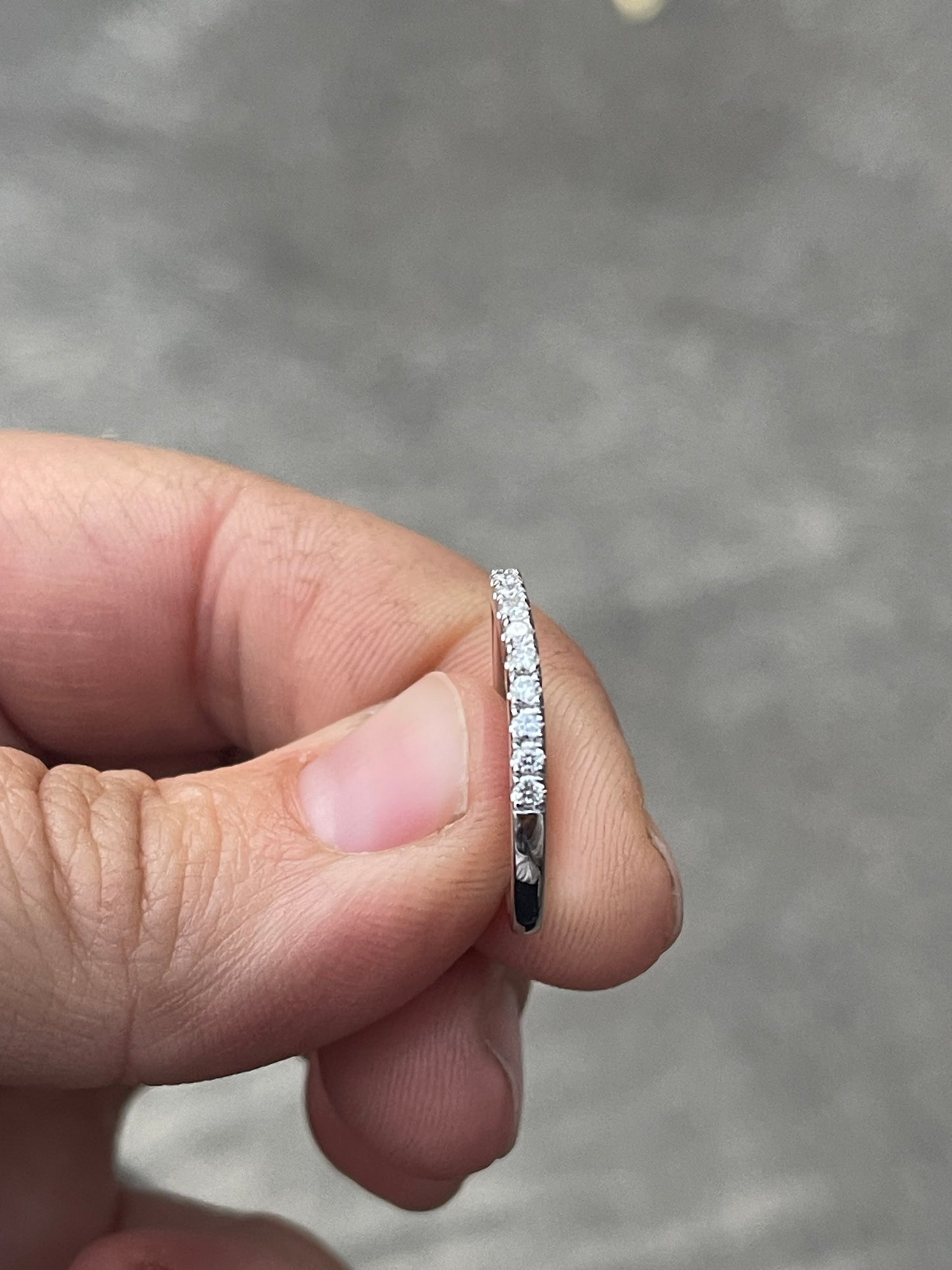 Curved Rylee Sterling Silver Moissanite Wedding Band