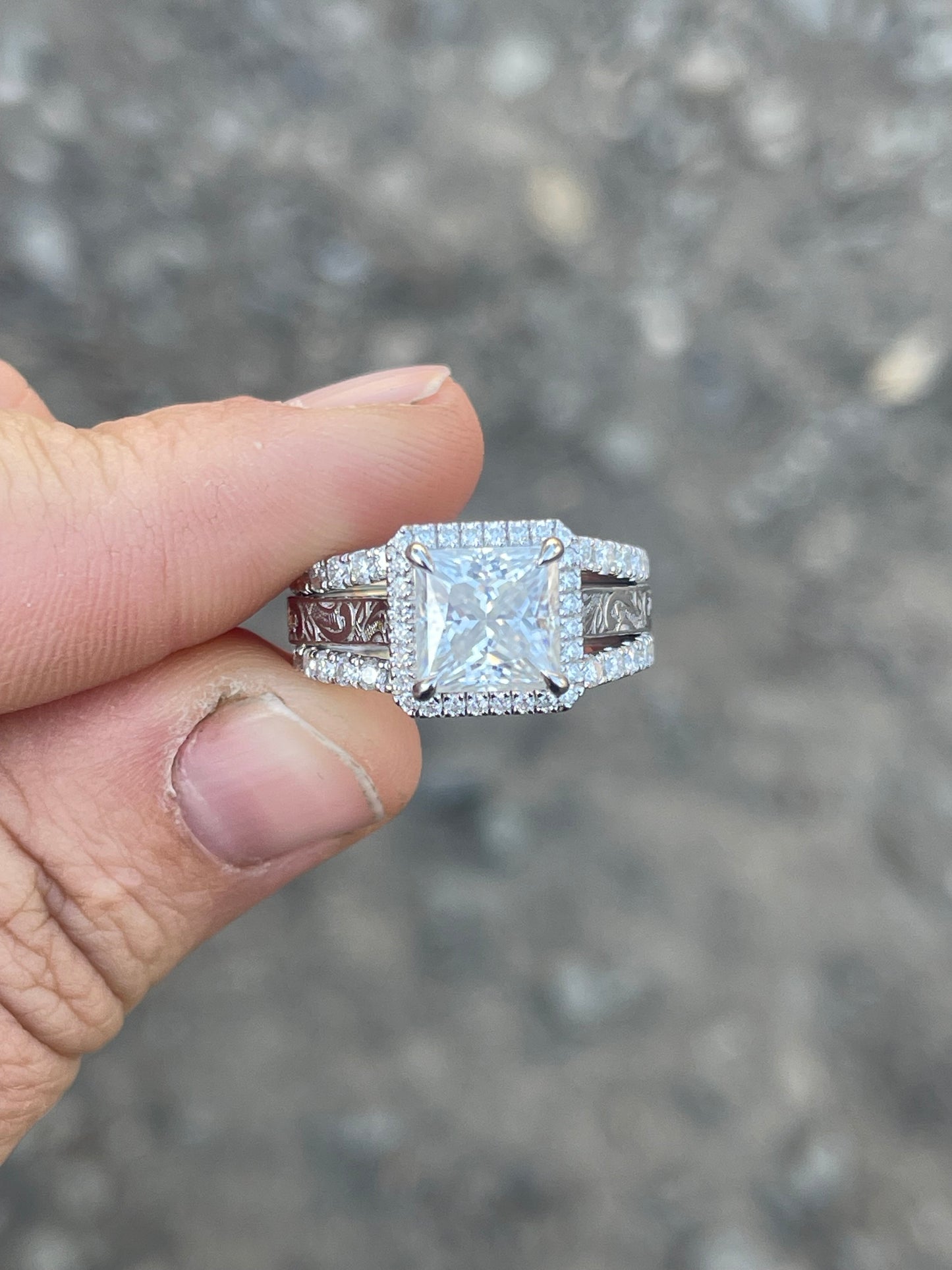 Ridley Moissanite Sterling Silver Wedding Ring