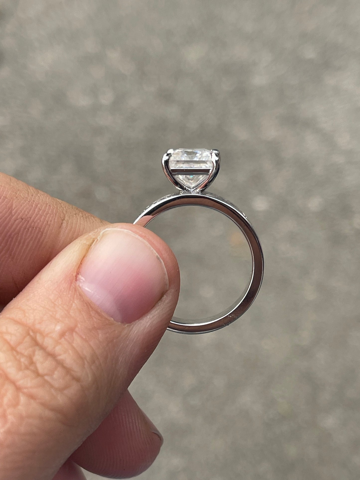 Elk Antler 1.5ct Princess Cut Sterling Silver Engagement Ring