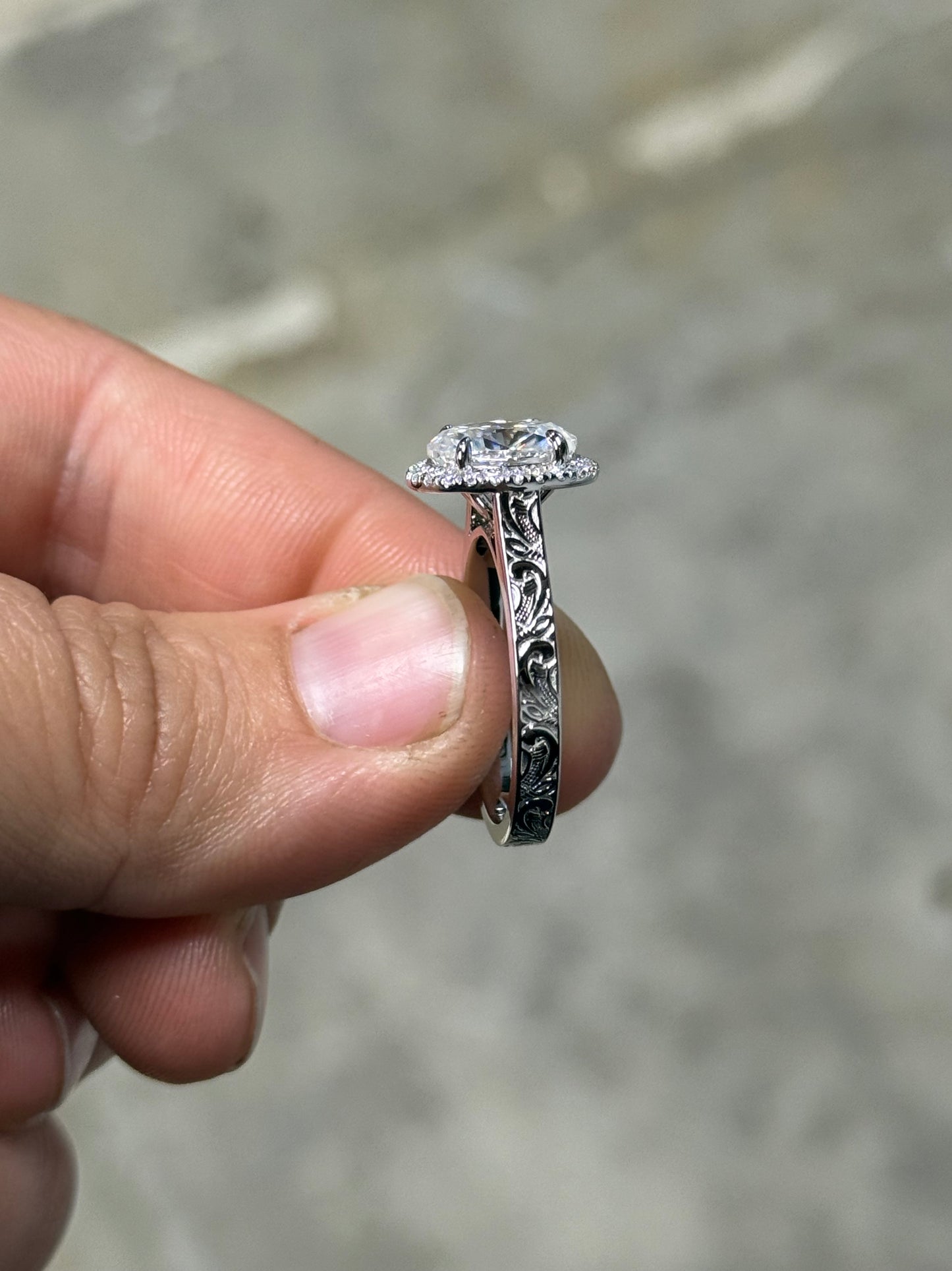 Lou Cathedral Sterling Silver Engagement Ring