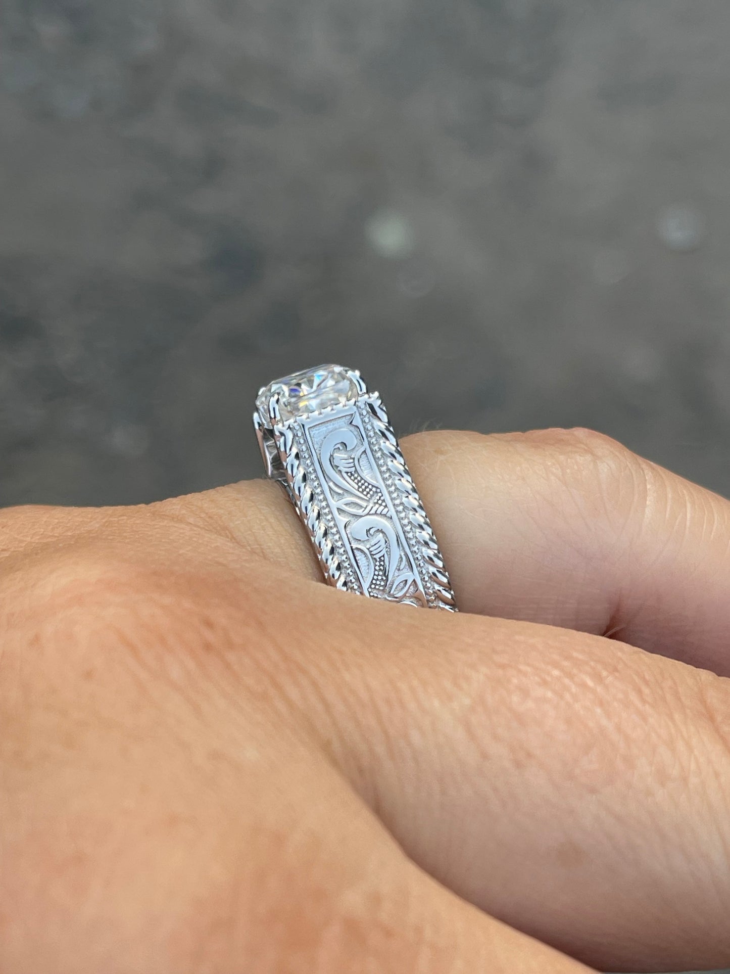 Rein 6US Sterling Silver Engagement Ring