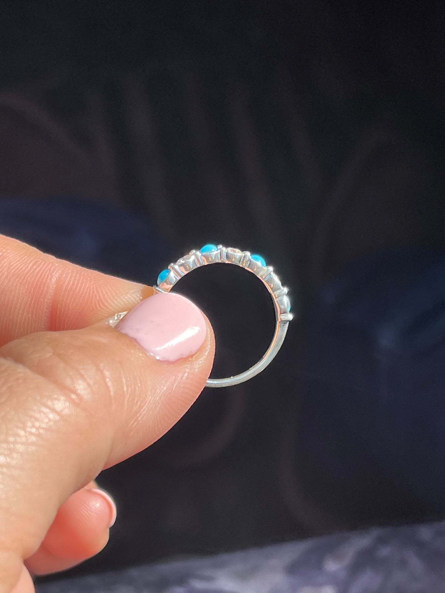 Loretta Sterling Silver Moissanite Wedding Band