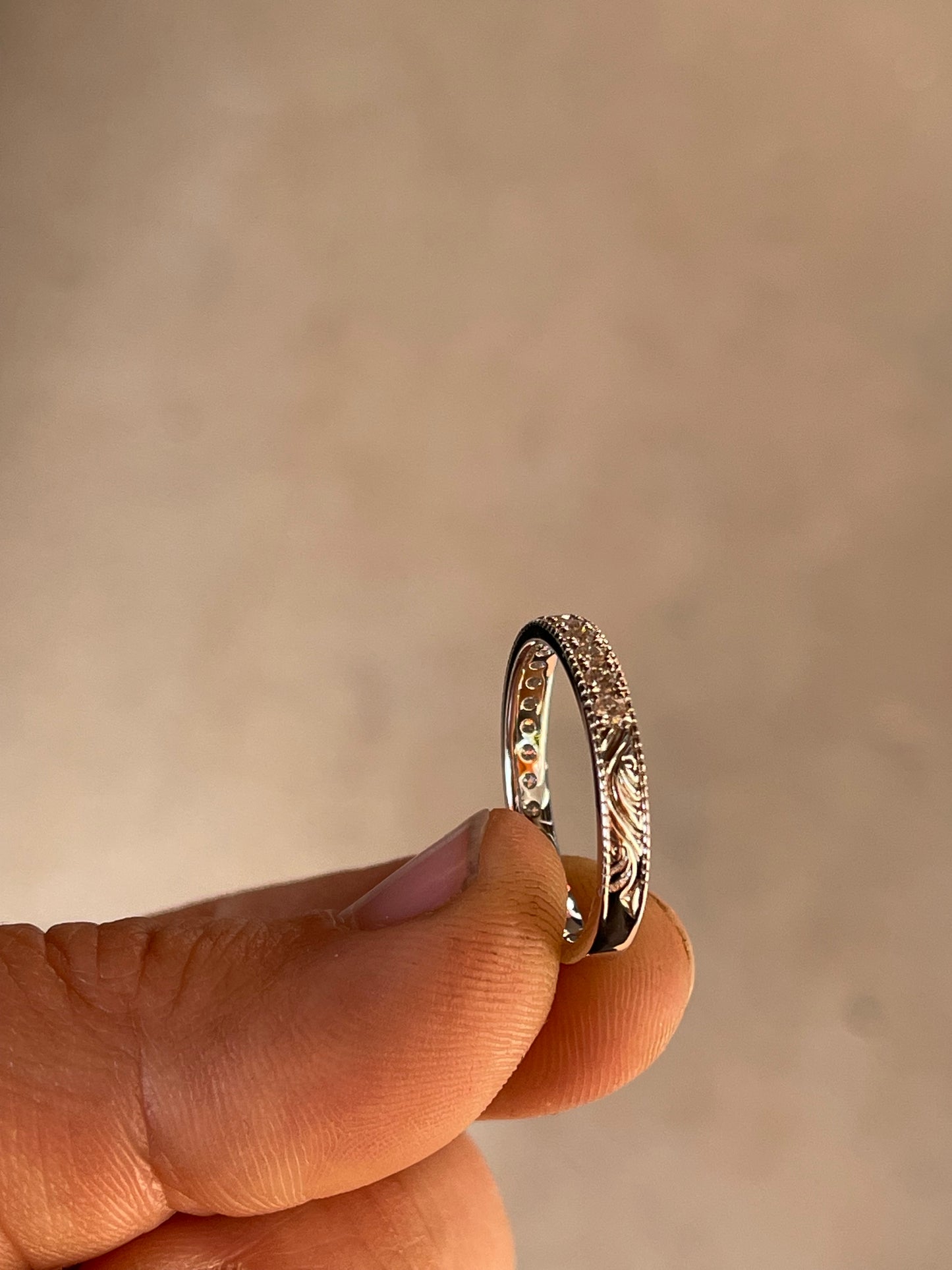 Jasper Moissanite Wedding Band