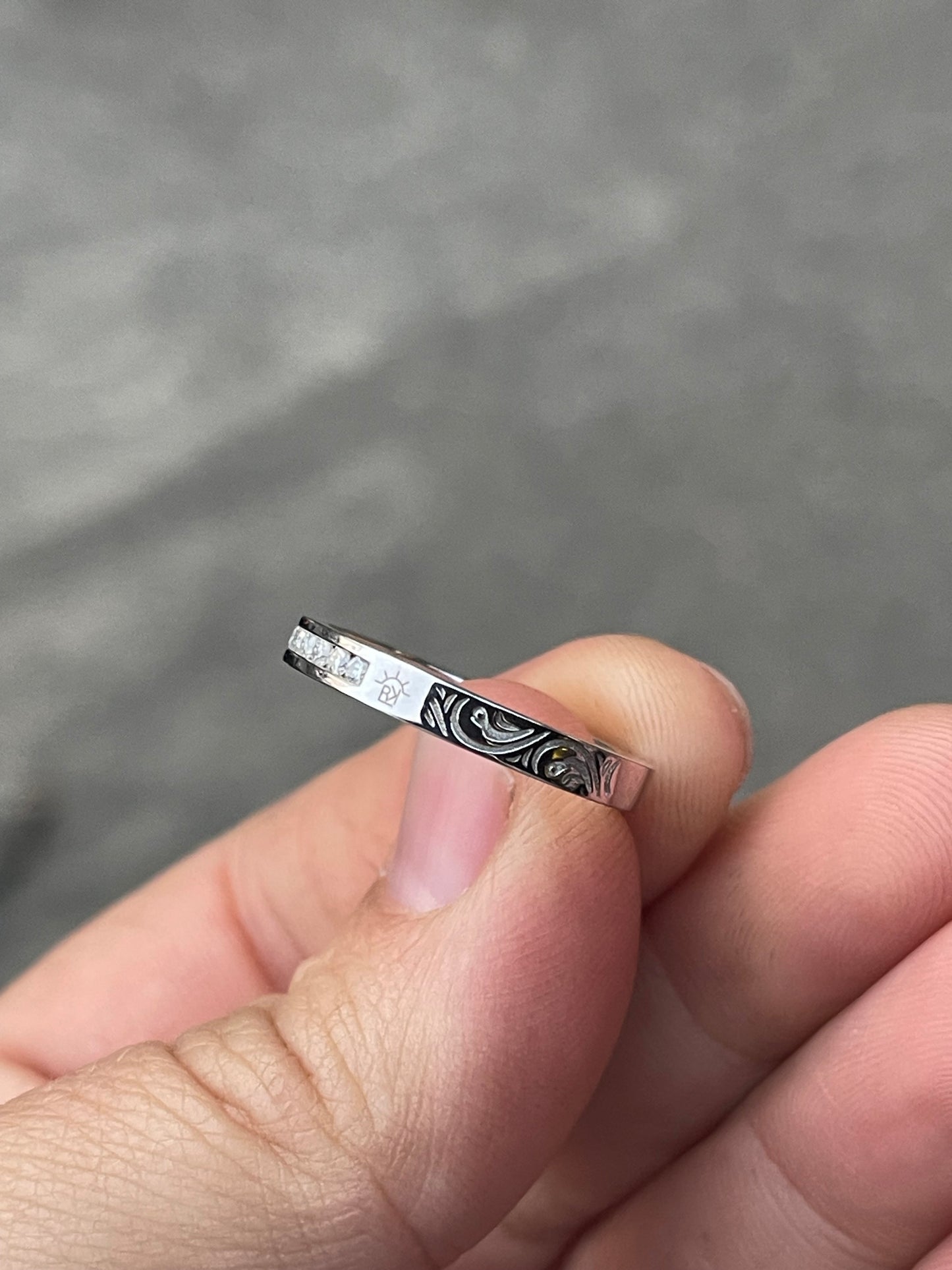 Luke Moissanite Brand Wedding Band