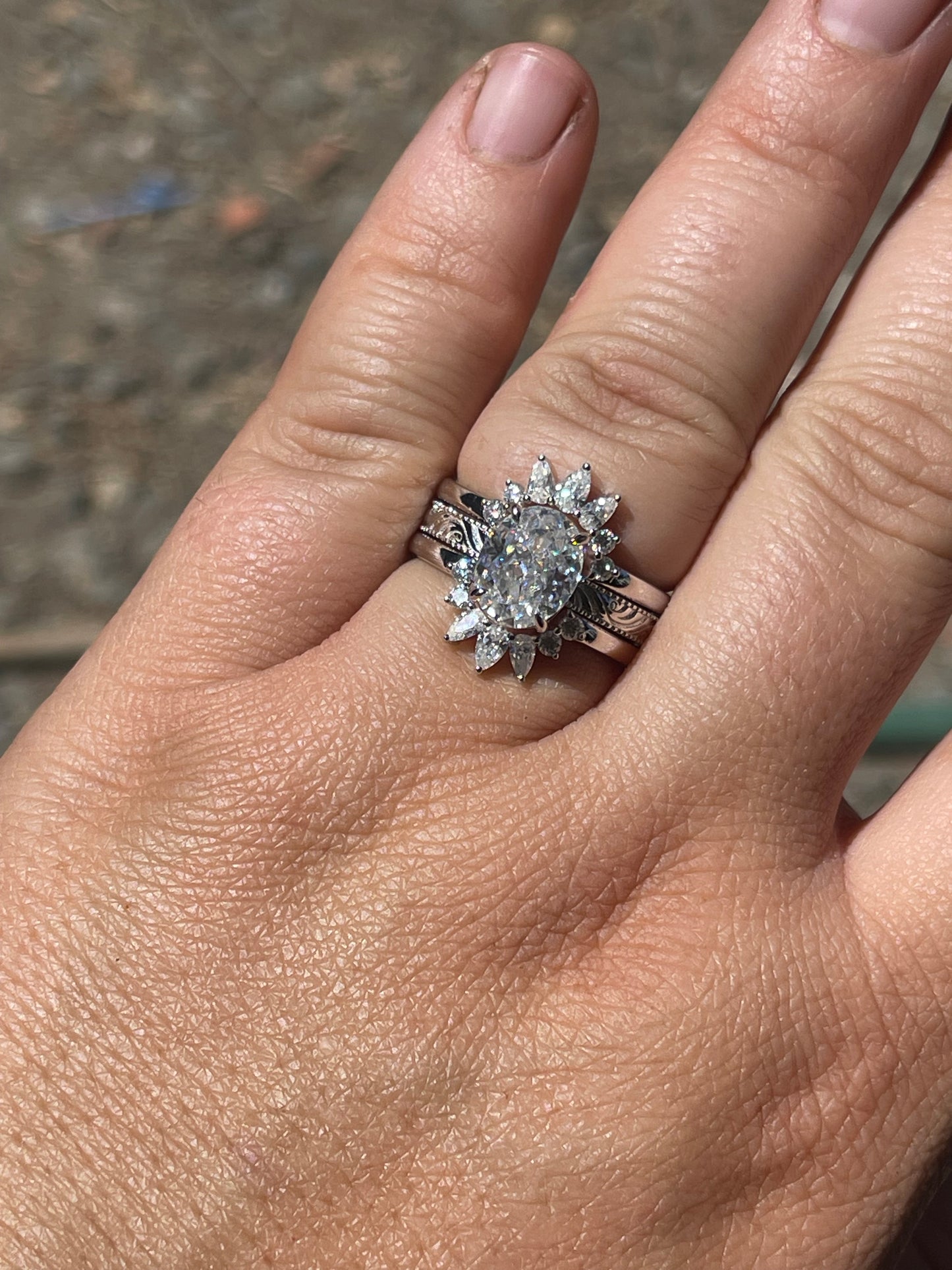 Melody Moissanite Sterling Silver Wedding Ring