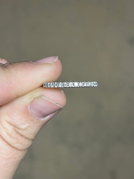 Kelsi Sterling Silver Moissanite Full Eternity Wedding Band