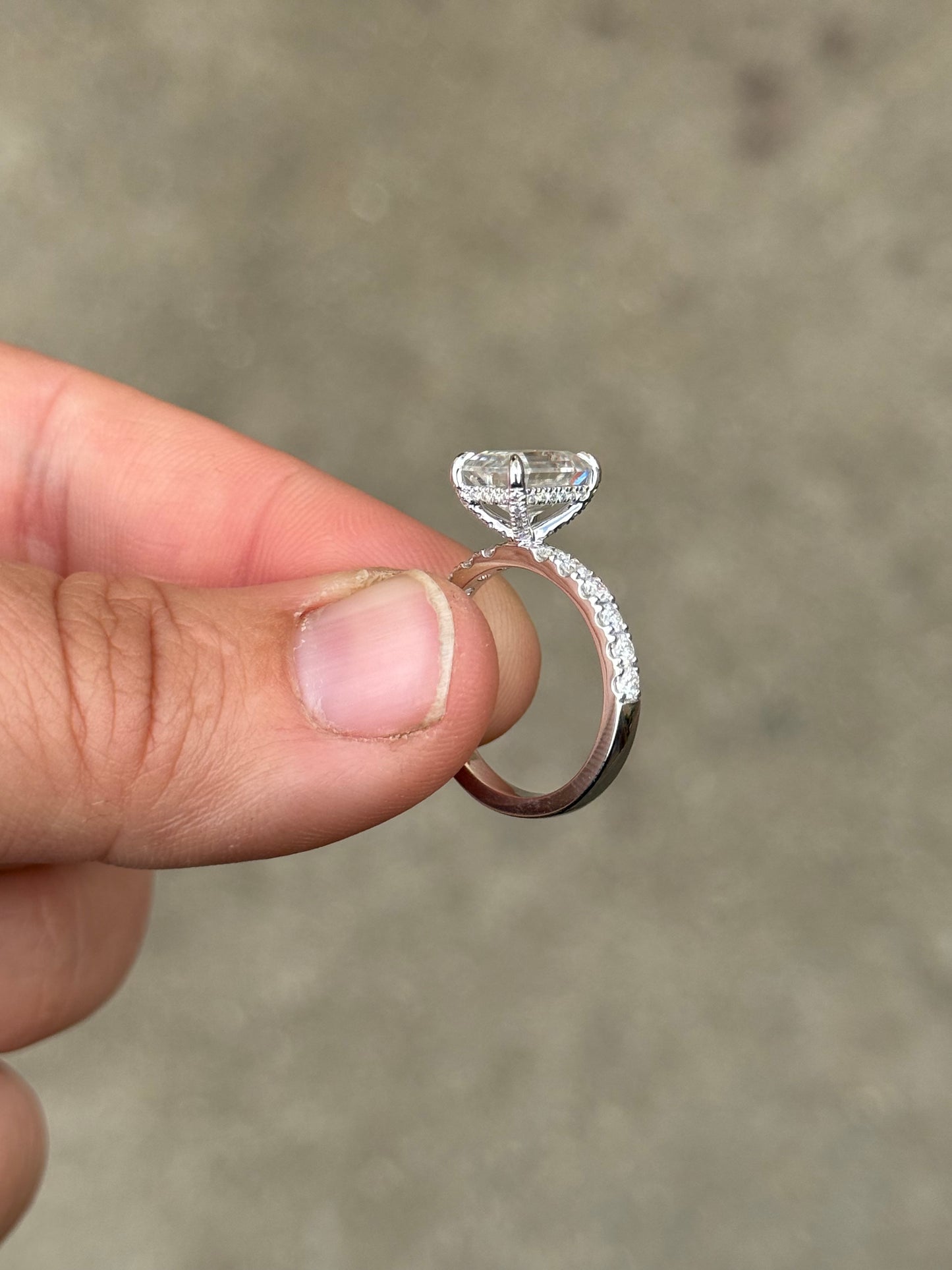 Sage Hidden Halo Engagement Ring