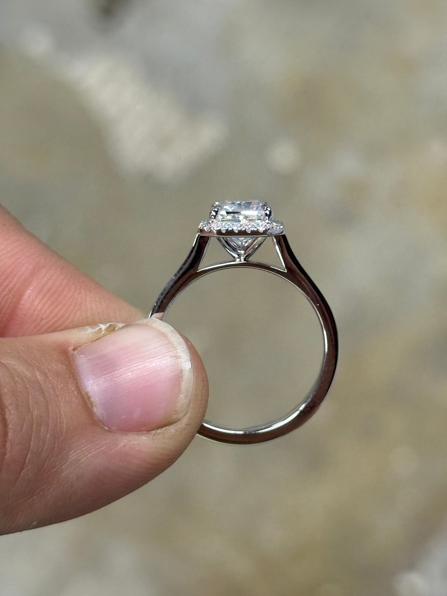 Nadeen Cathedral Sterling Silver Engagement Ring