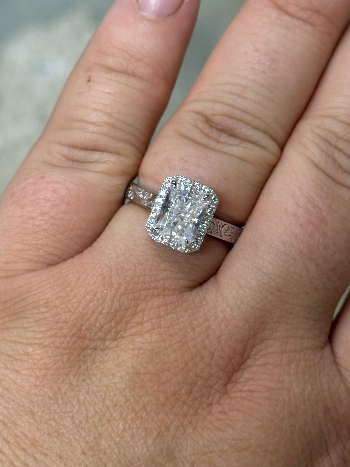 Nadeen Cathedral Sterling Silver Engagement Ring