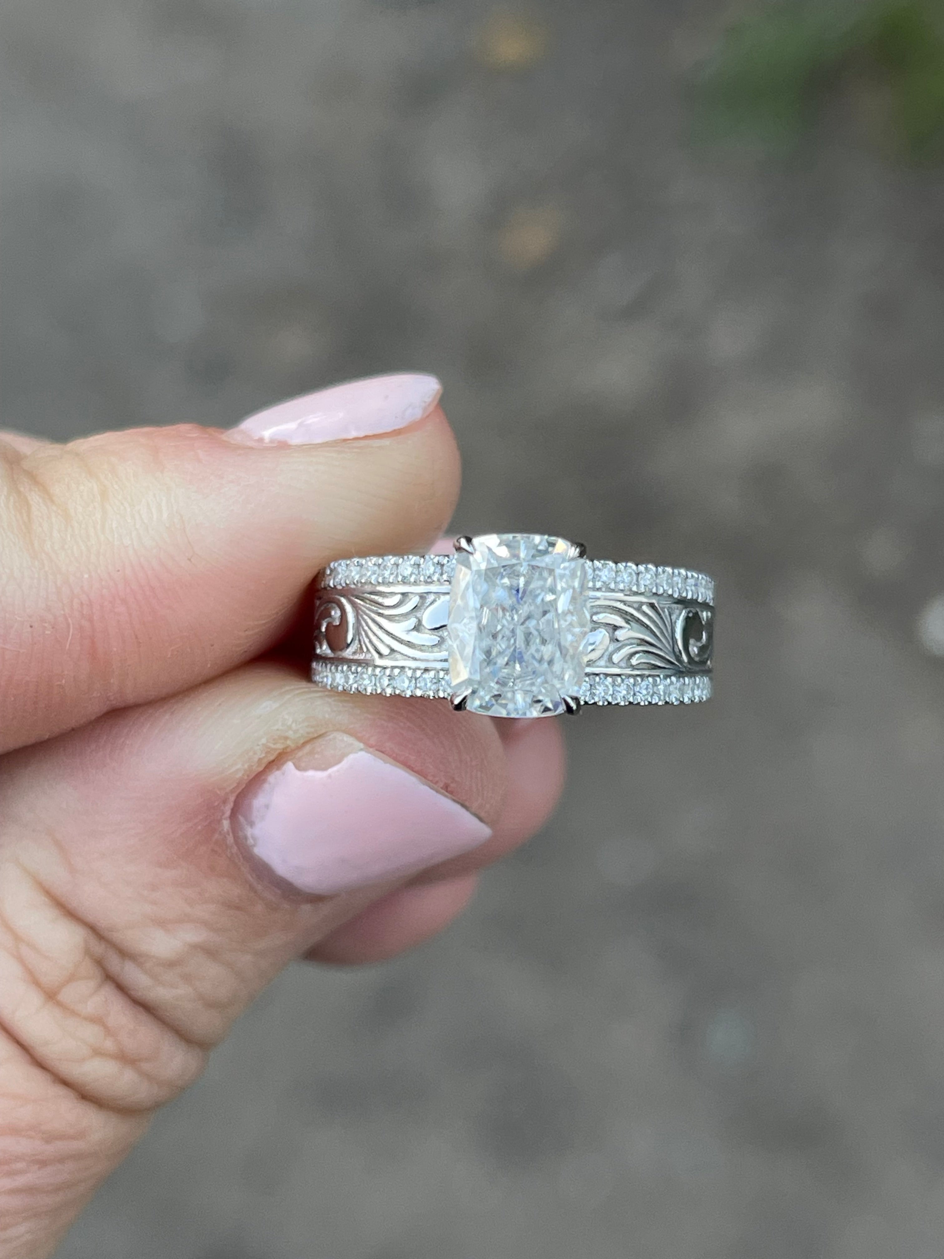 sterling silver dress rings Mabella 2.01 Carat TCW Three Stone Princess Cut Cubic Zirconia 925 Sterling Silver Wedding Rings Bridal Set Size 9, Women's